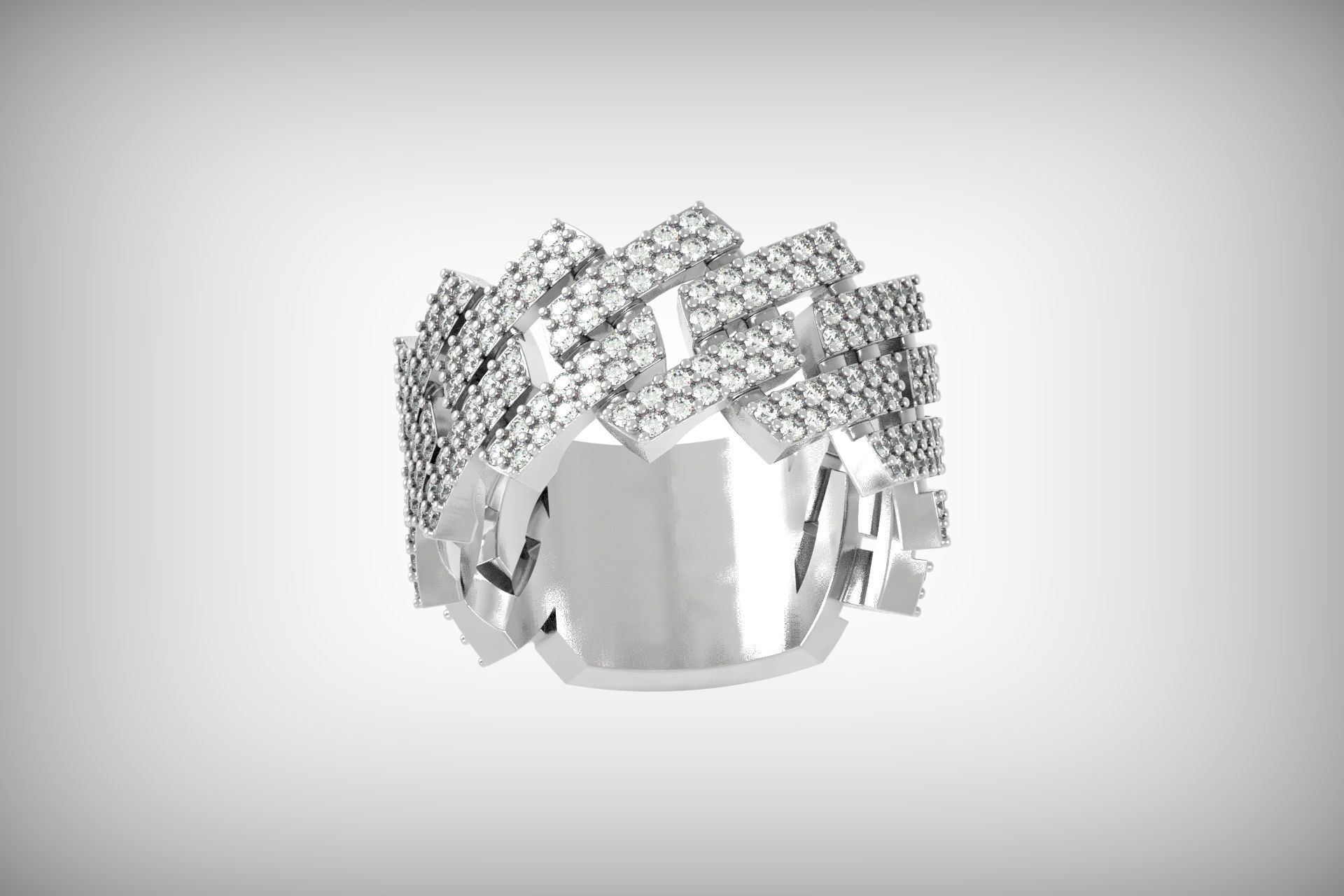 wedding ring with stones 3D print model_22