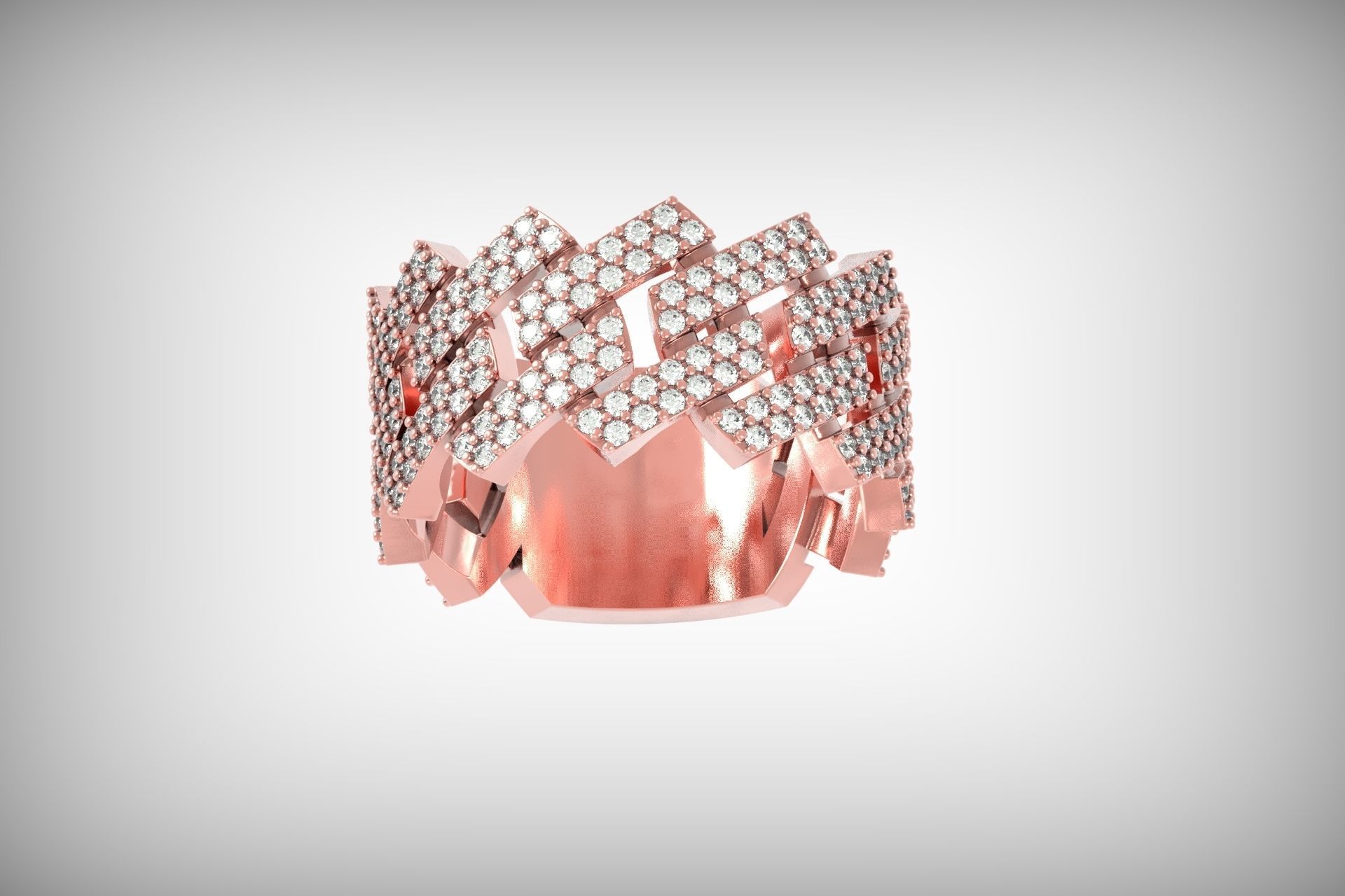 wedding ring with stones 3D print model_17