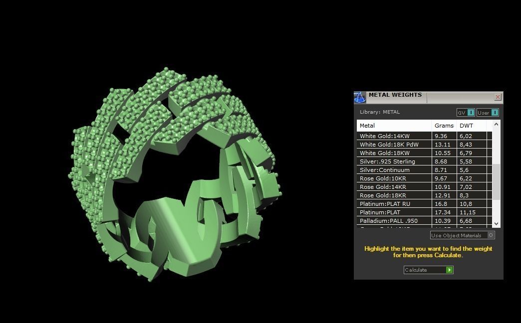 wedding ring with stones 3D print model_8