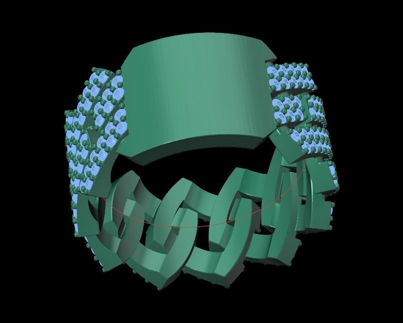 wedding ring with stones 3D print model_30