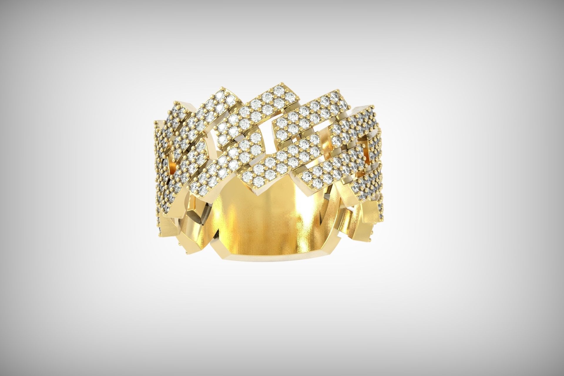 wedding ring with stones 3D print model_6