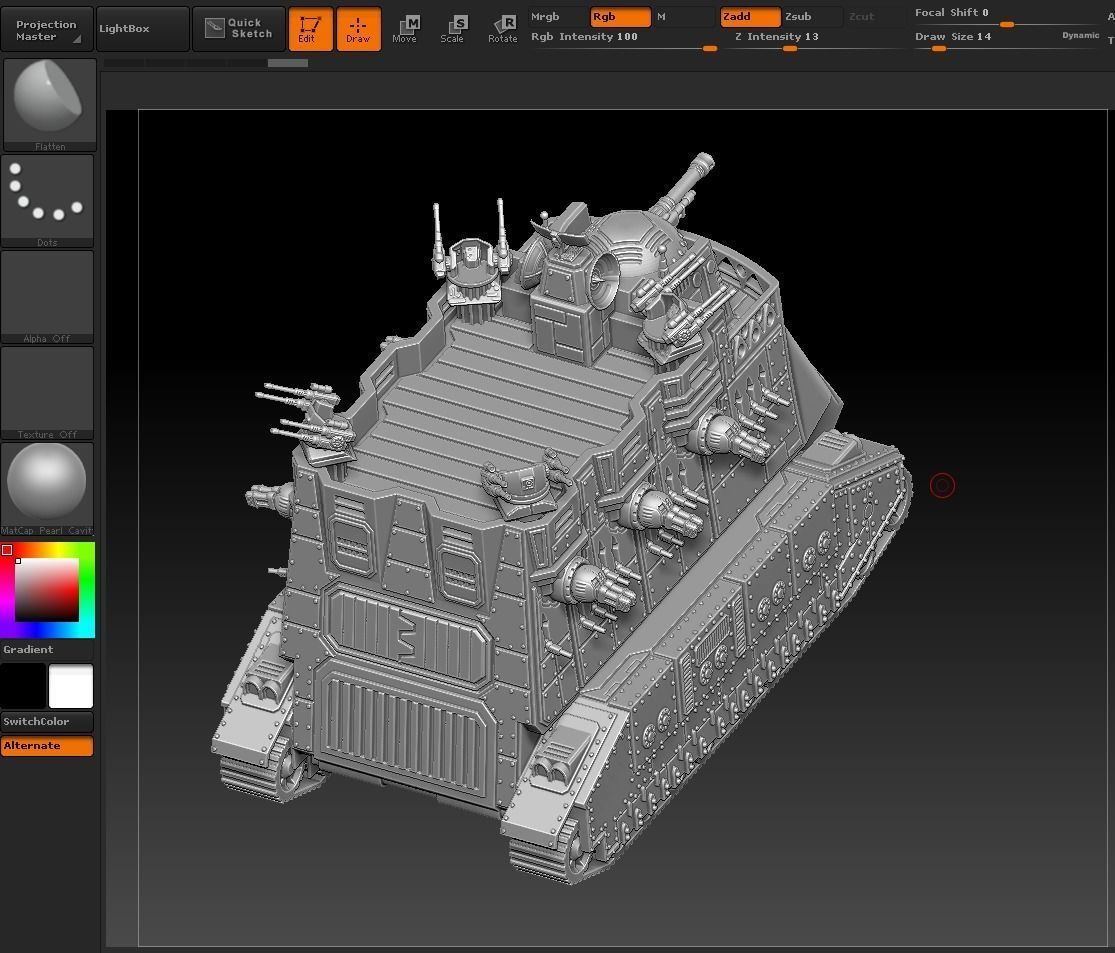 Imperial corp supreme tank 6mm size game 3D print model_2