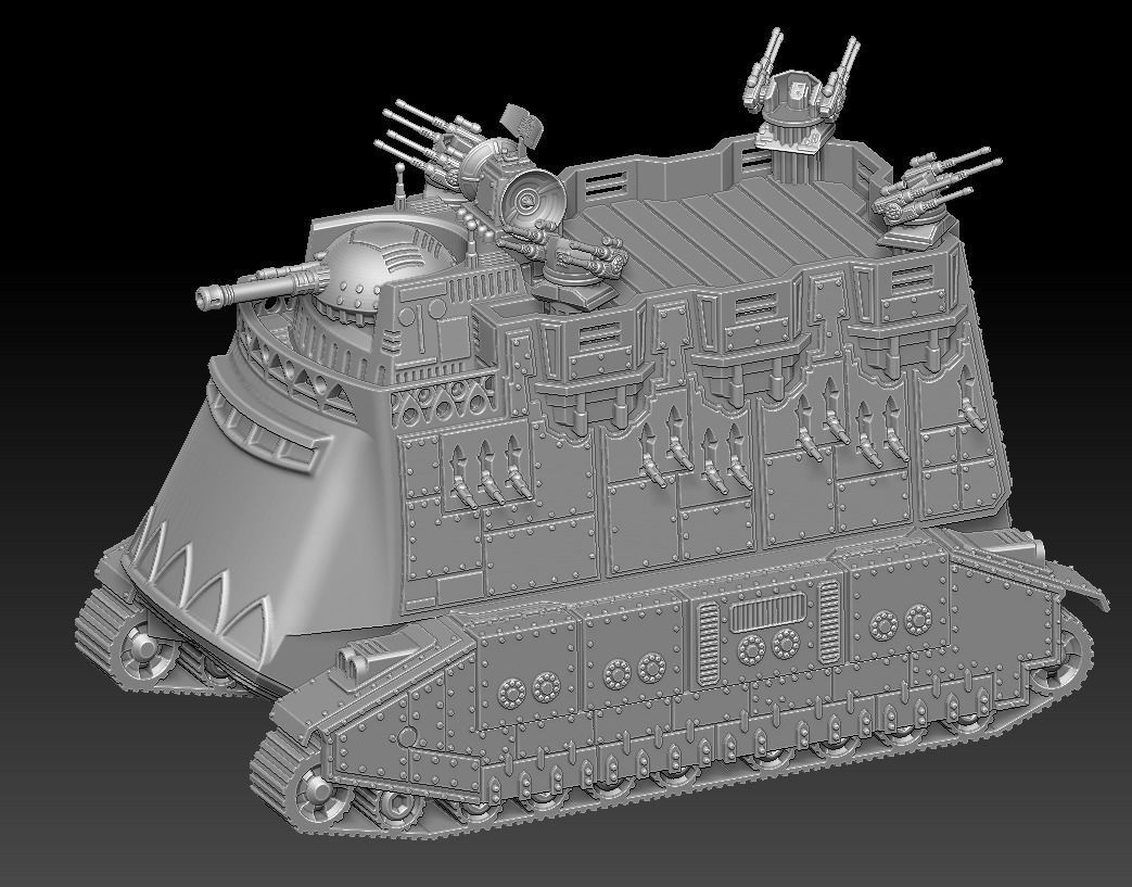 Imperial corp supreme tank 6mm size game 3D print model_1