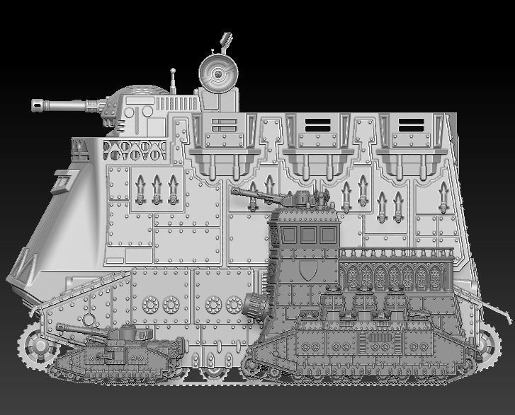 Imperial corp supreme tank 6mm size game 3D print model_3
