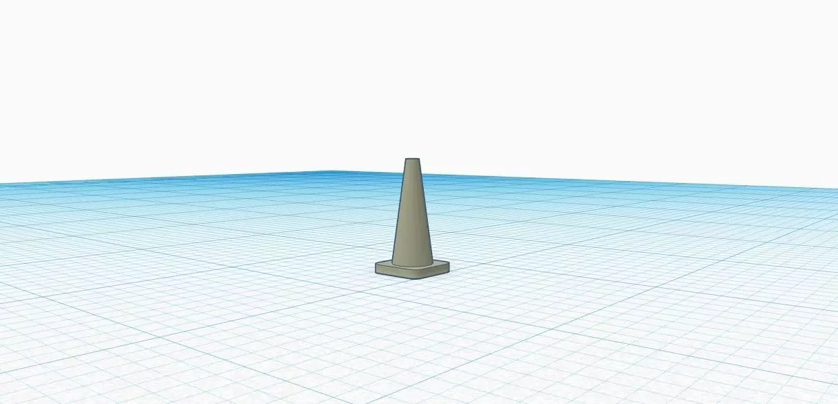 road work traffic cone scale h0 1-87 3D print model_0