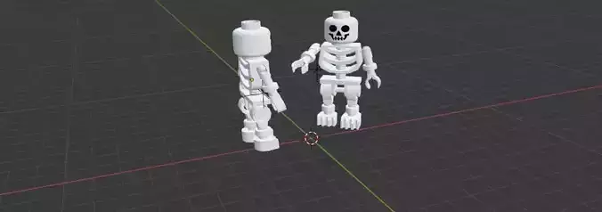 Two Skeleton Low-poly 3D model