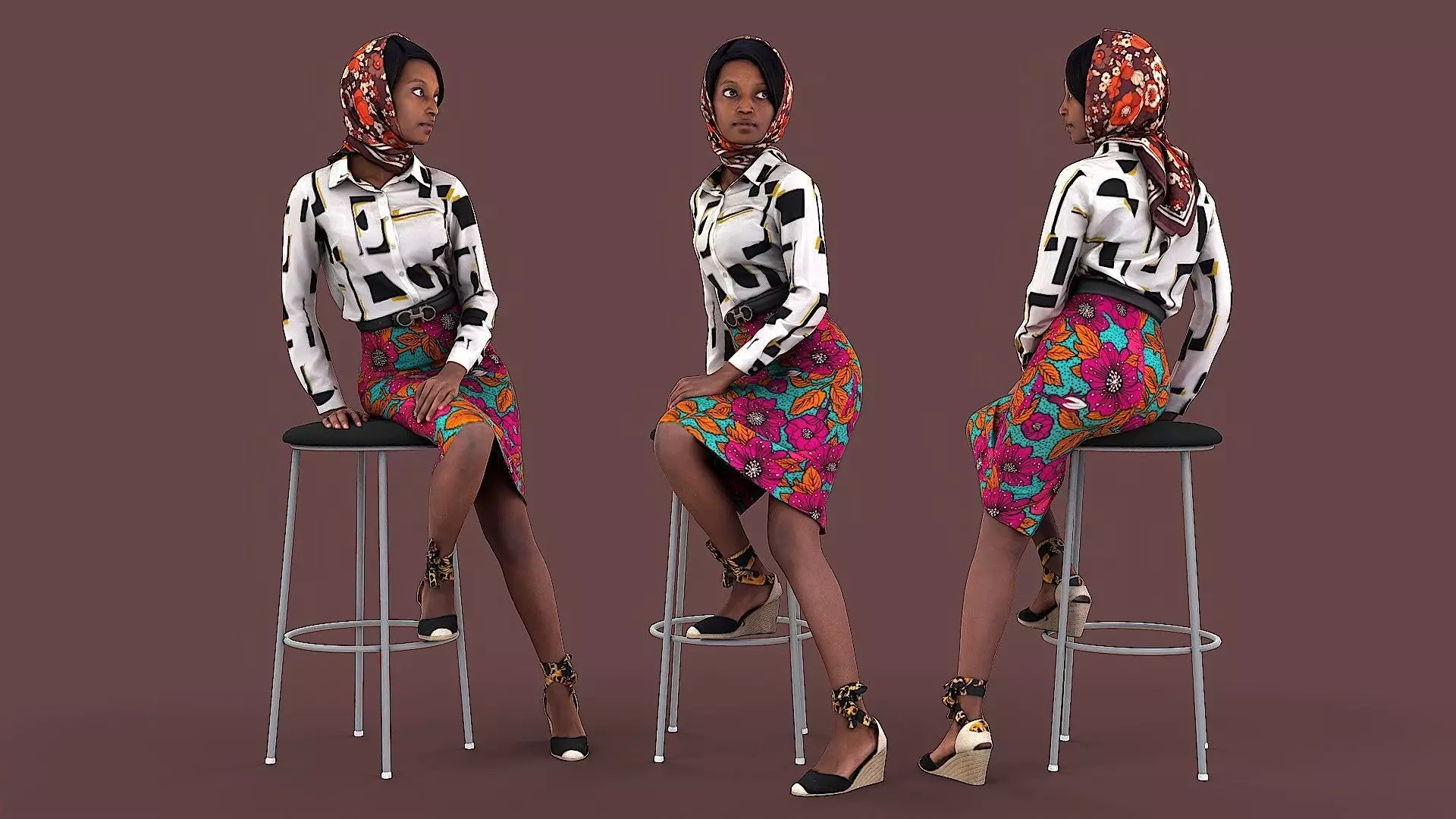 Elegant Woman 3D model_0