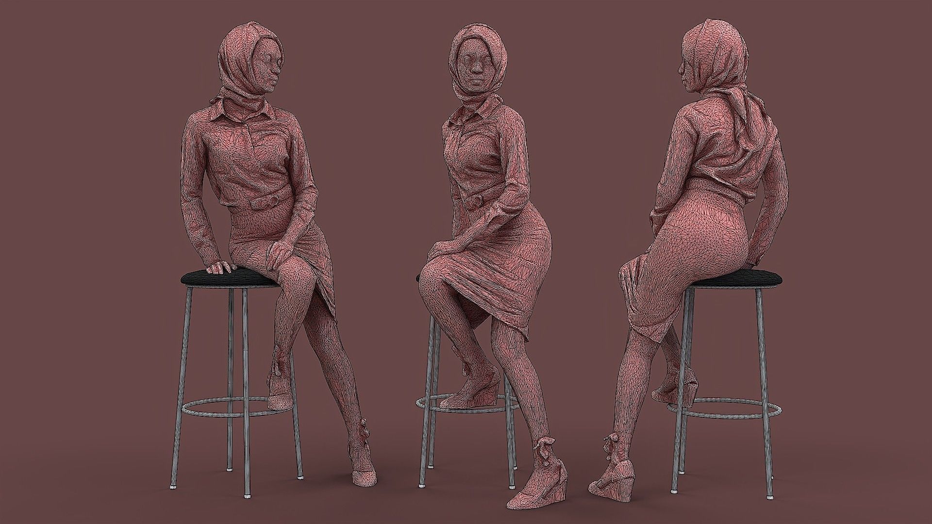 Elegant Woman 3D model_3