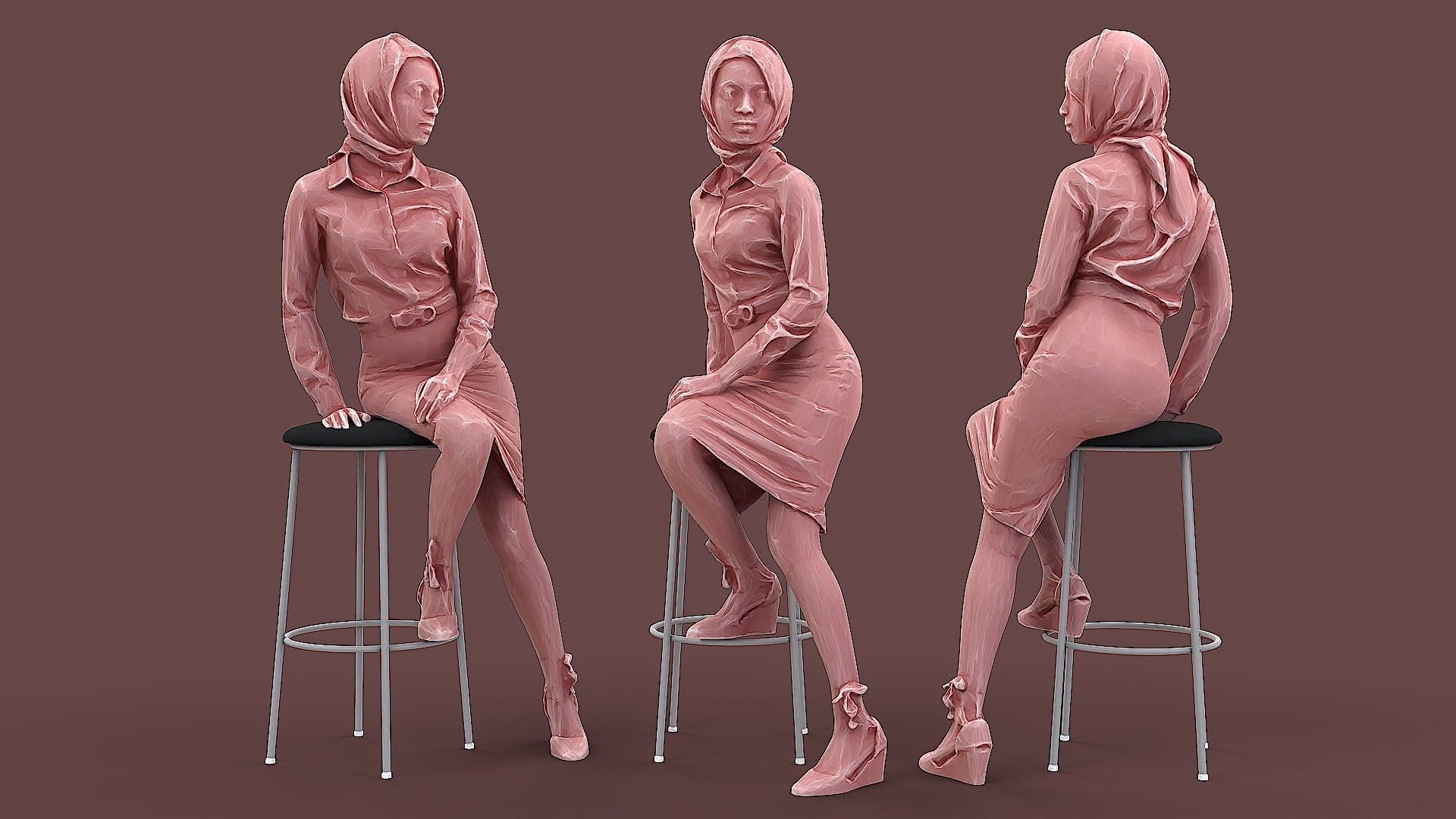 Elegant Woman 3D model_2