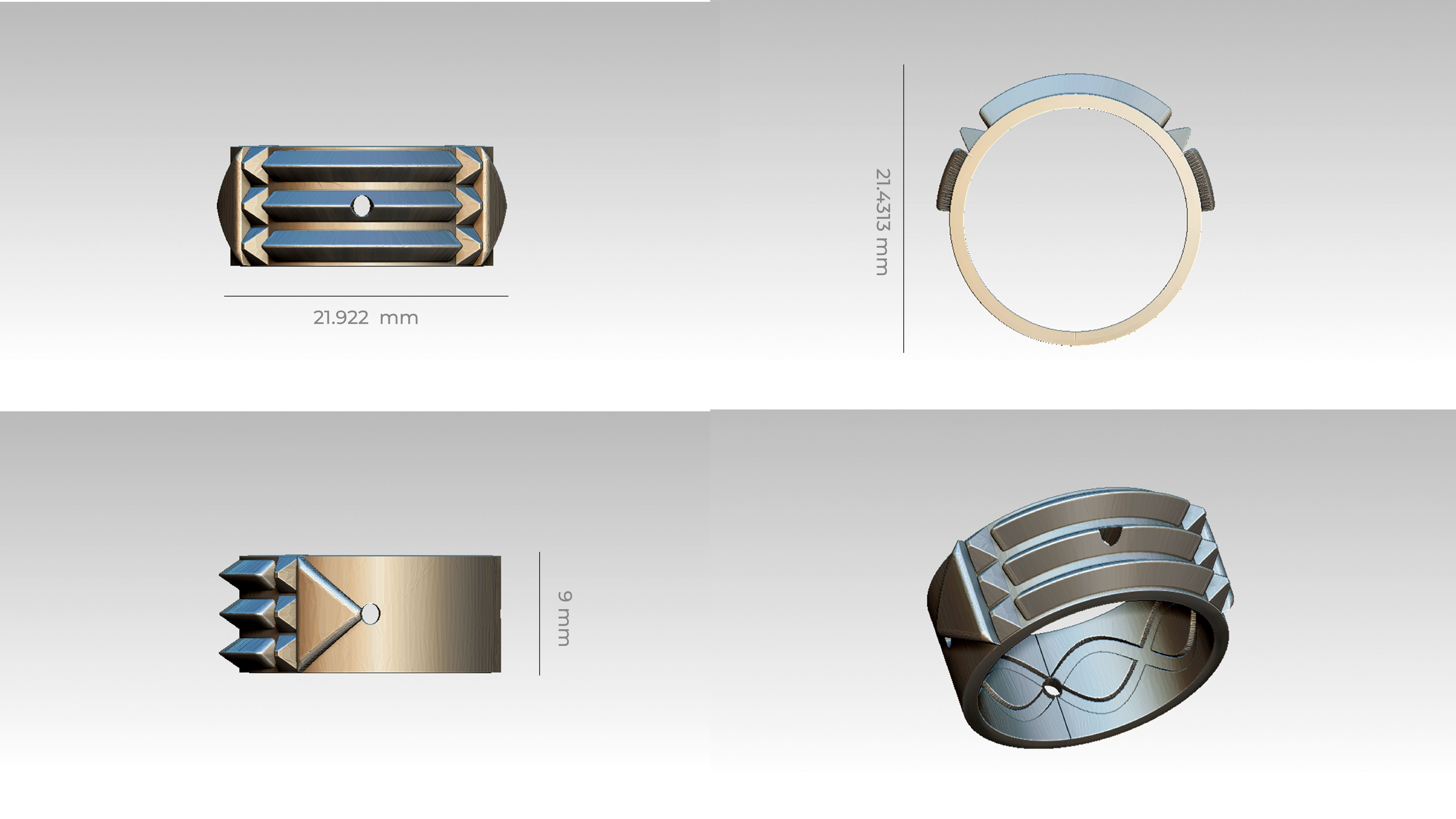 Atlante ring with design 3D print model_4