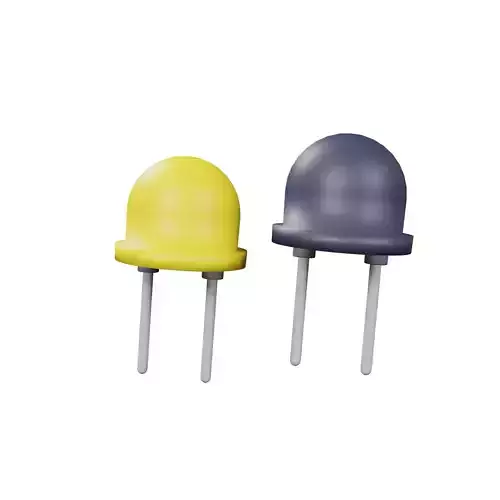 Diode 3D Model two leds Low-poly 3D model