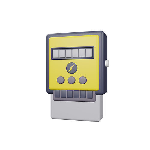 Electric Meter Low-poly 3D model