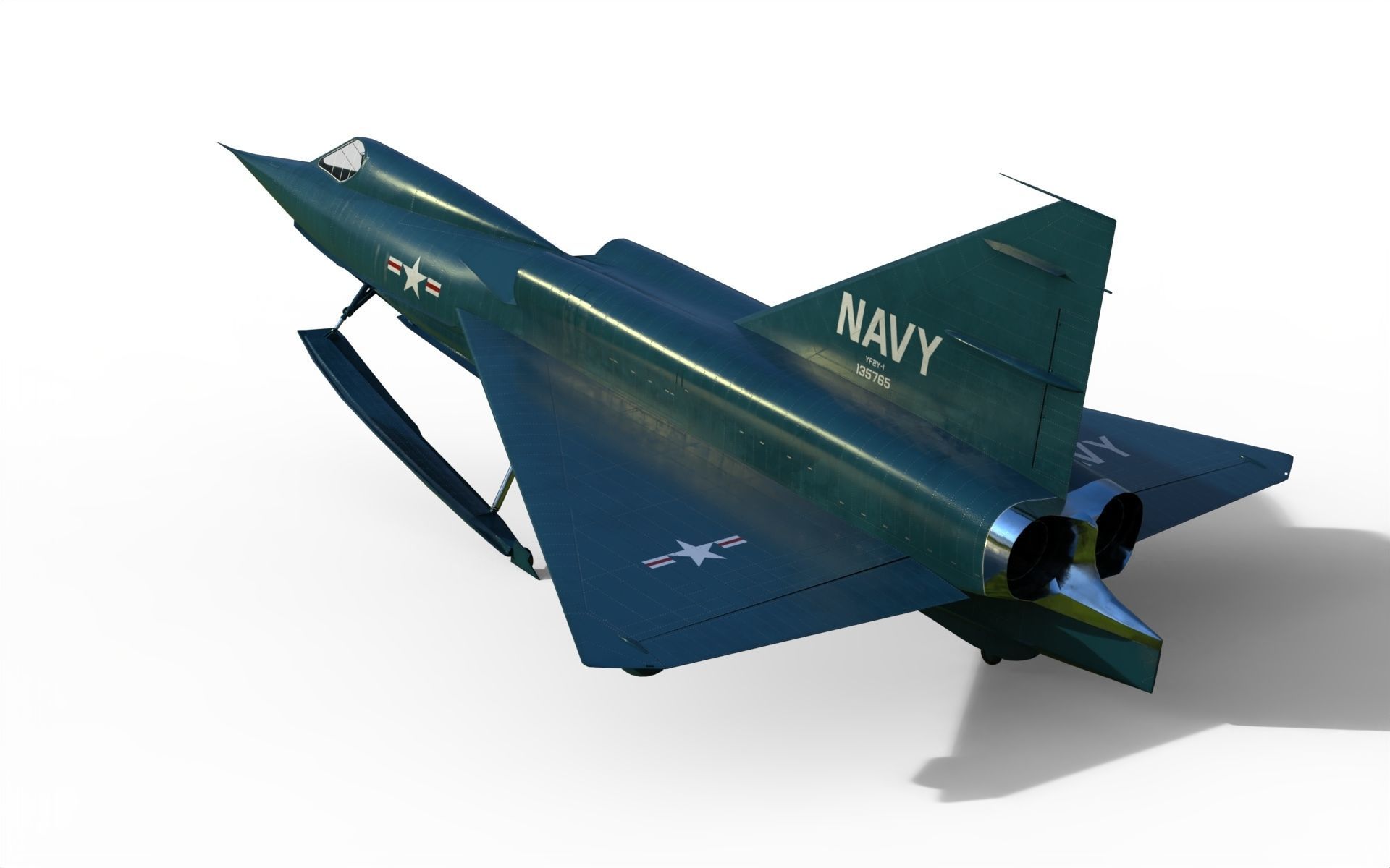 Convair YF2Y Sea Dart 3D model_5