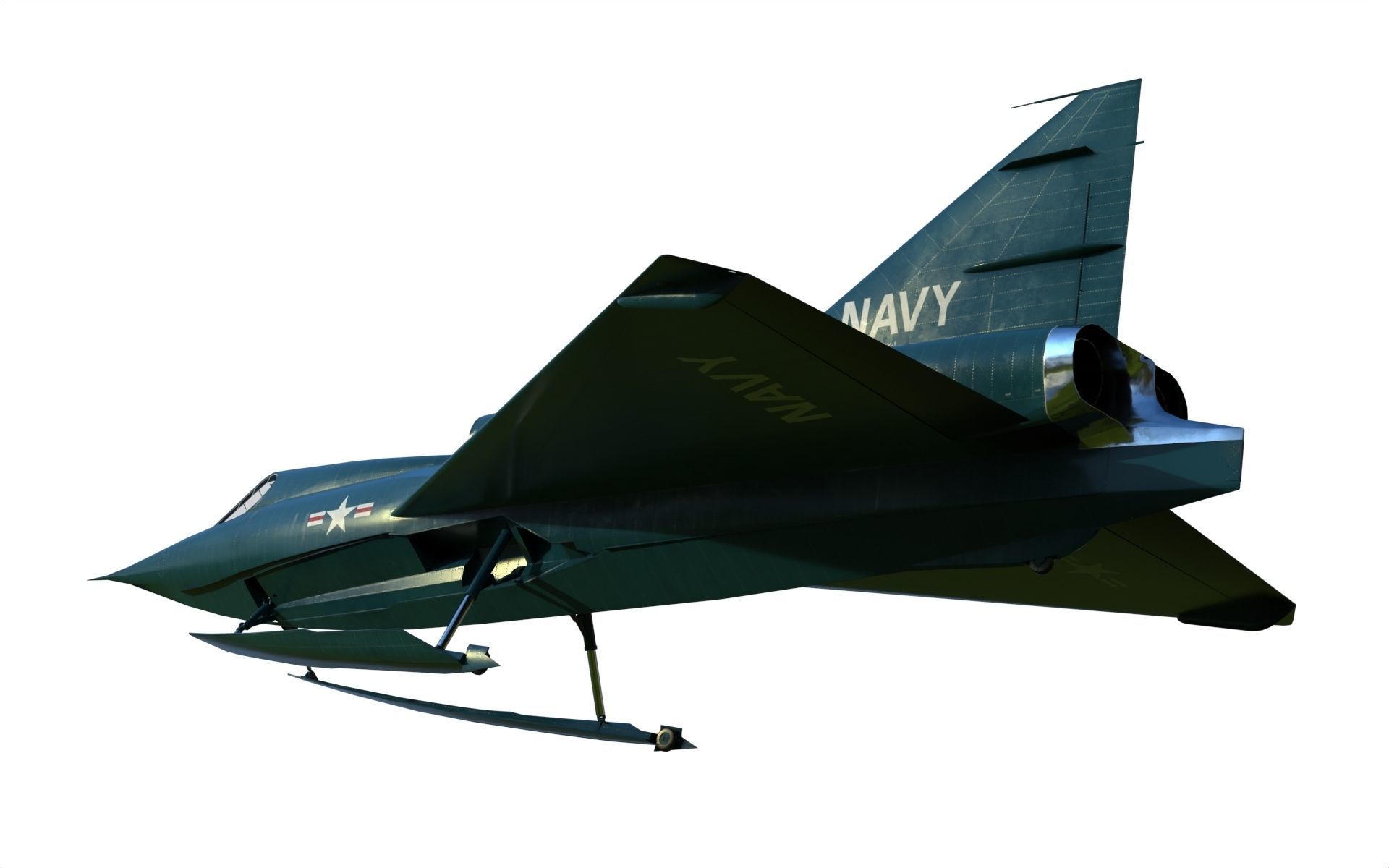 Convair YF2Y Sea Dart 3D model_9