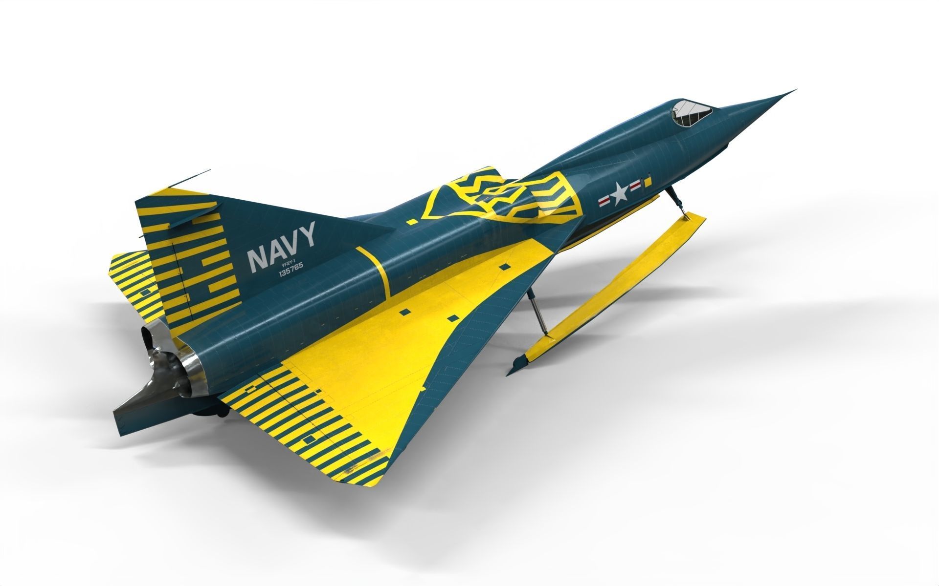Convair YF2Y Sea Dart 3D model_7