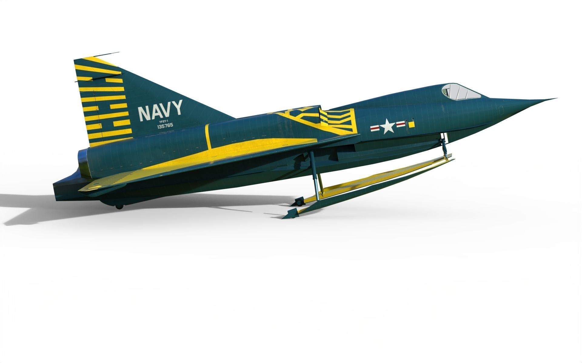 Convair YF2Y Sea Dart 3D model_10