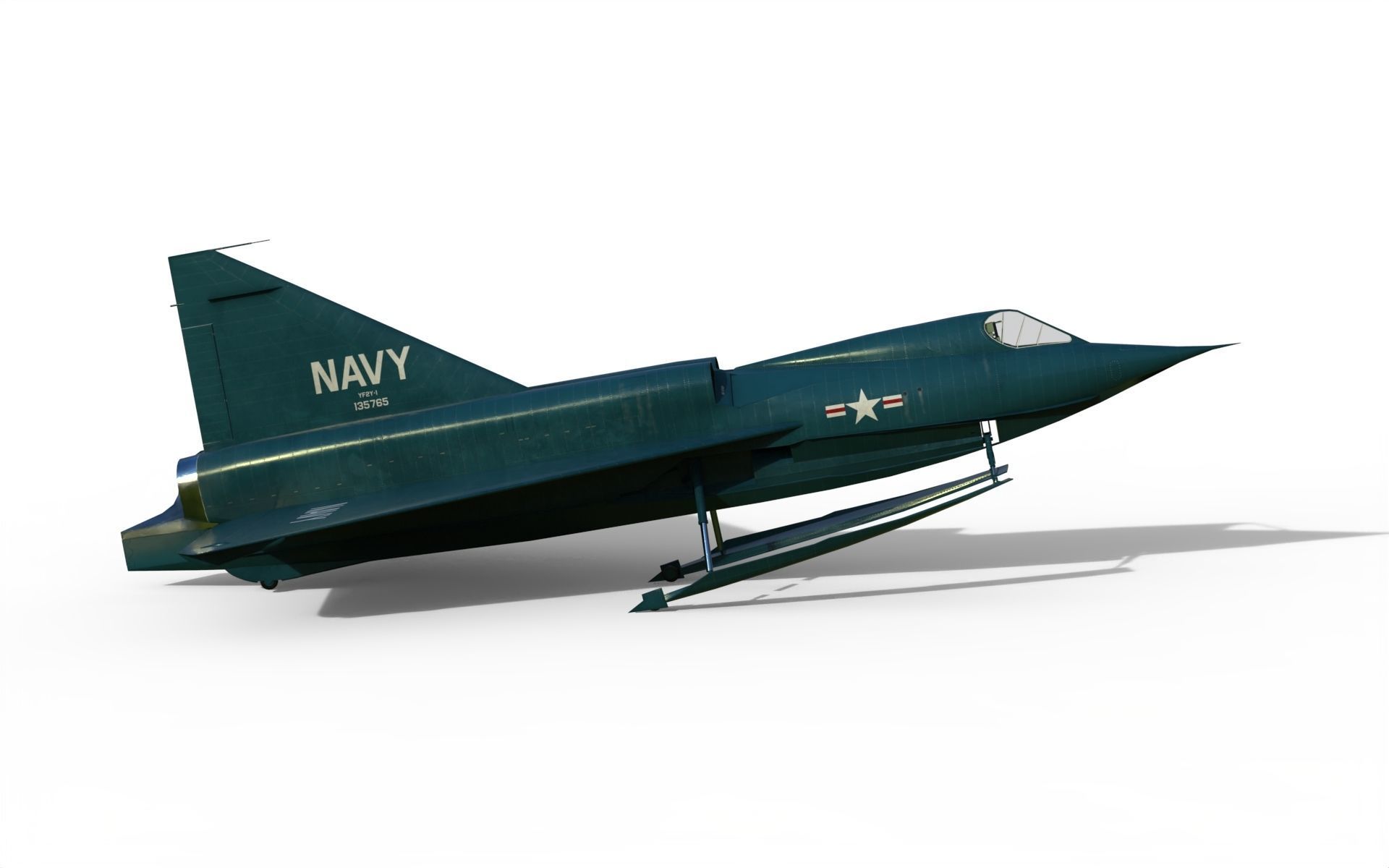 Convair YF2Y Sea Dart 3D model_3
