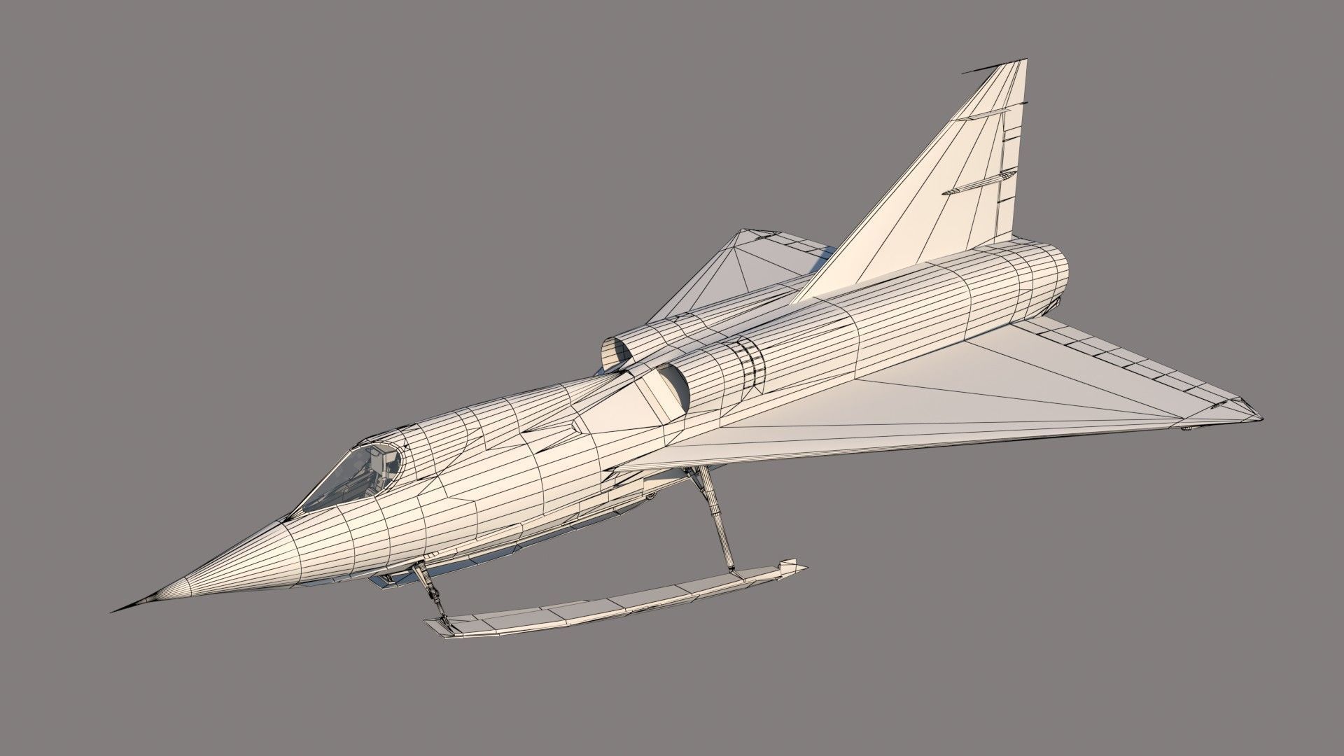 Convair YF2Y Sea Dart 3D model_14