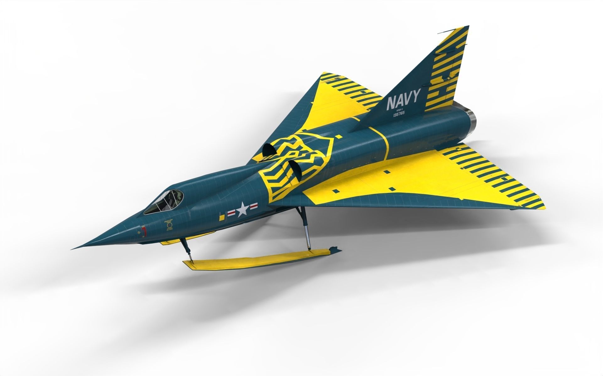 Convair YF2Y Sea Dart 3D model_1