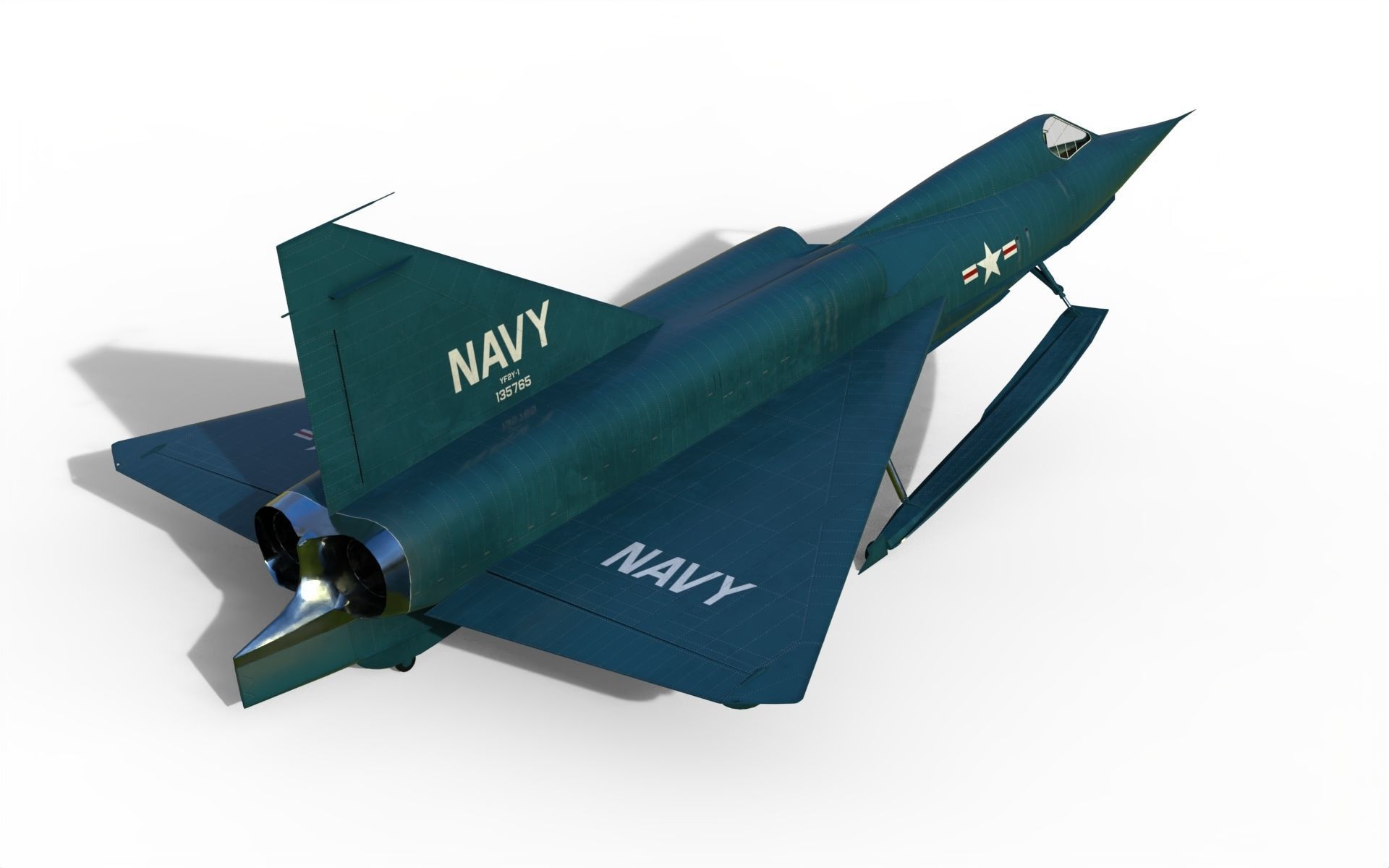Convair YF2Y Sea Dart 3D model_4