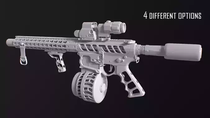 AR15 SKELETONIZED 3D model