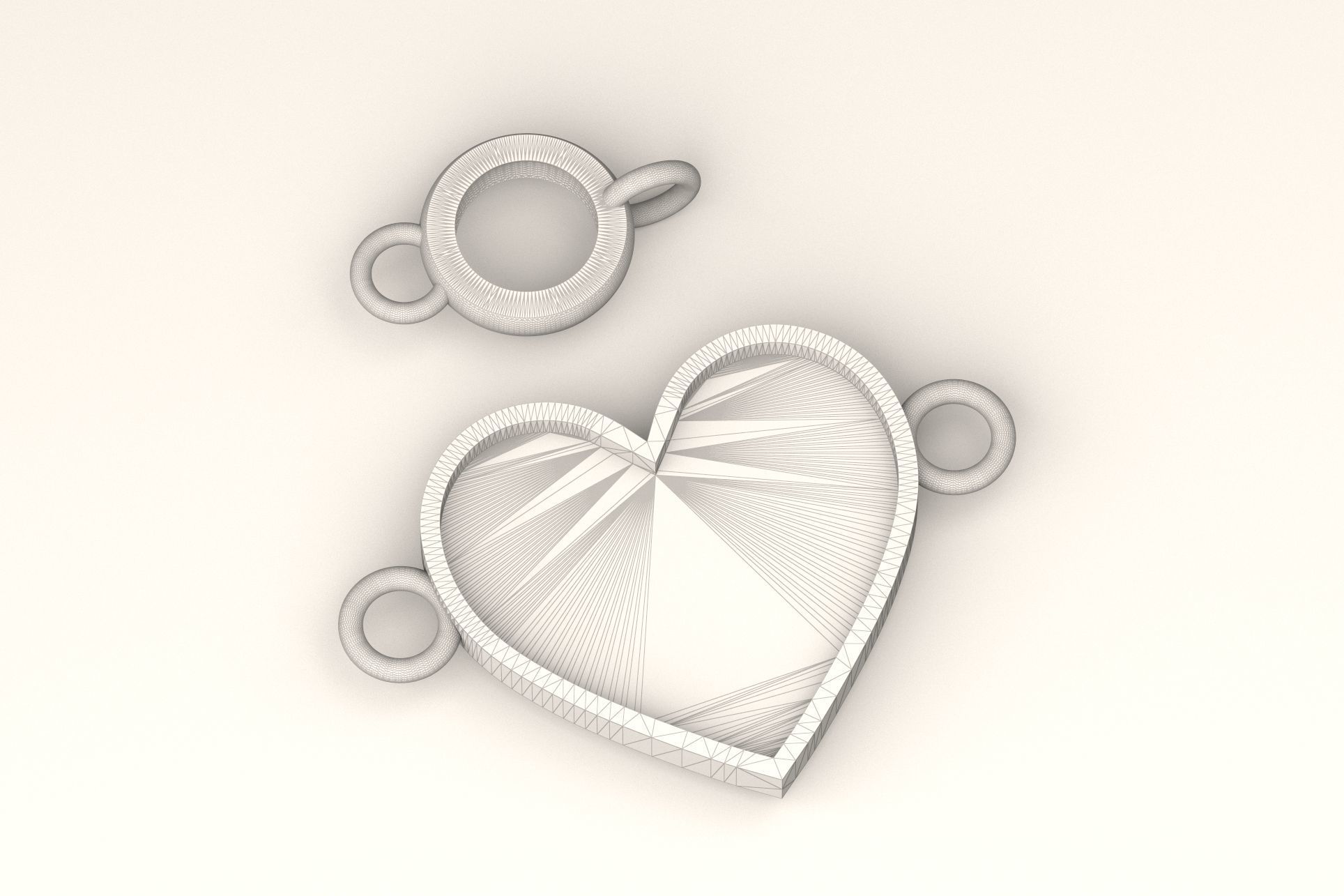 Heart Pendant P 033 3D print model_3