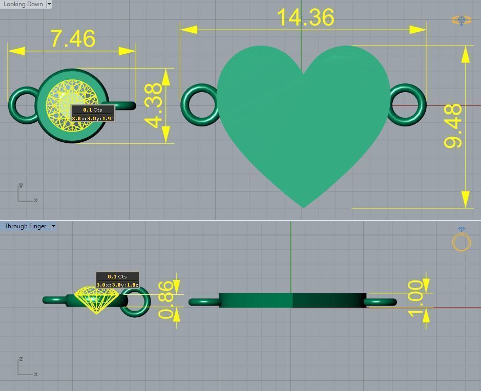 Heart Pendant P 033 3D print model_4