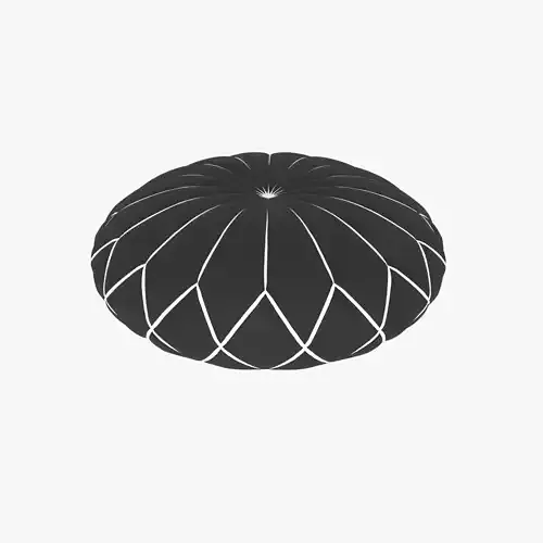 Round decorative black pillow