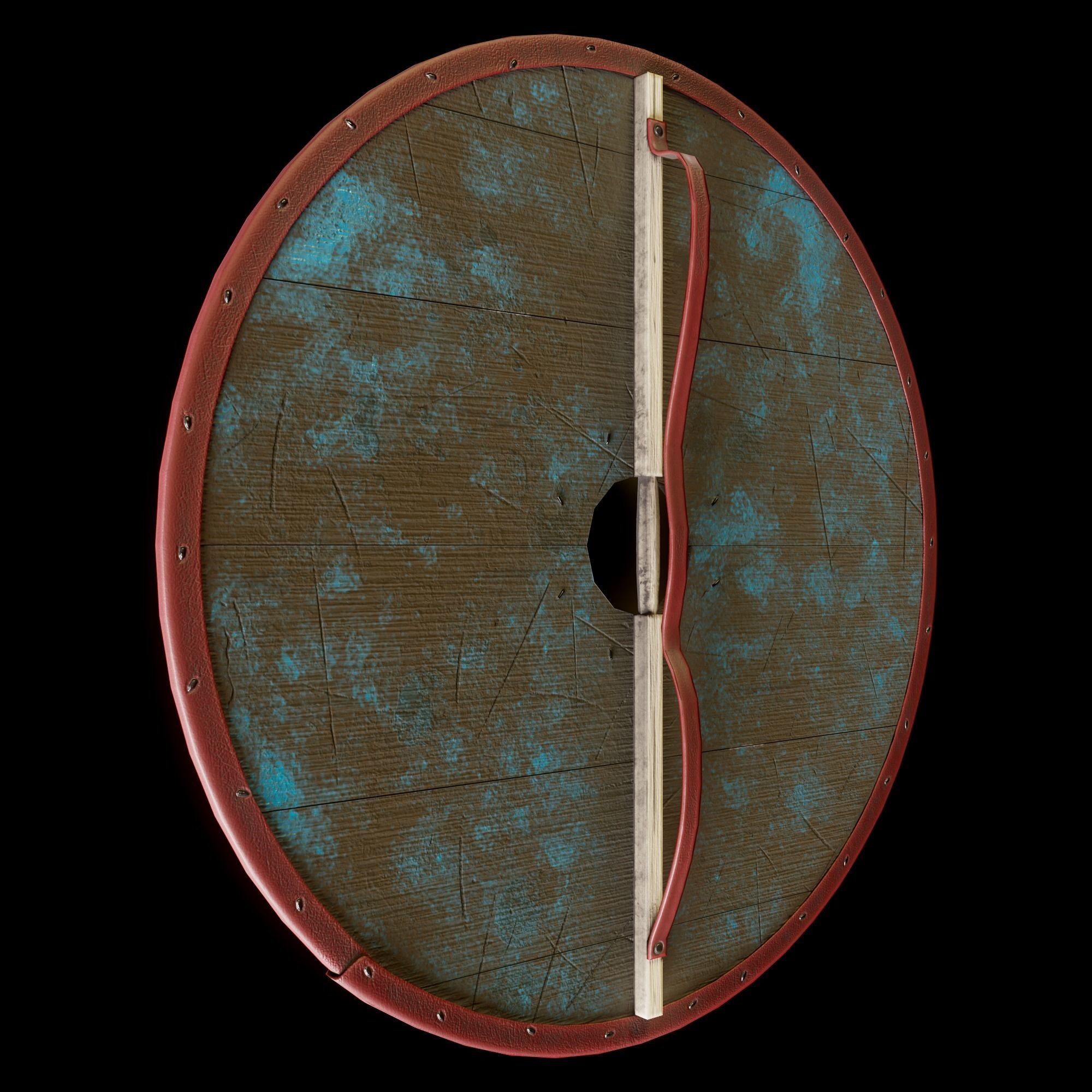 Viking shield Low-poly 3D model_5