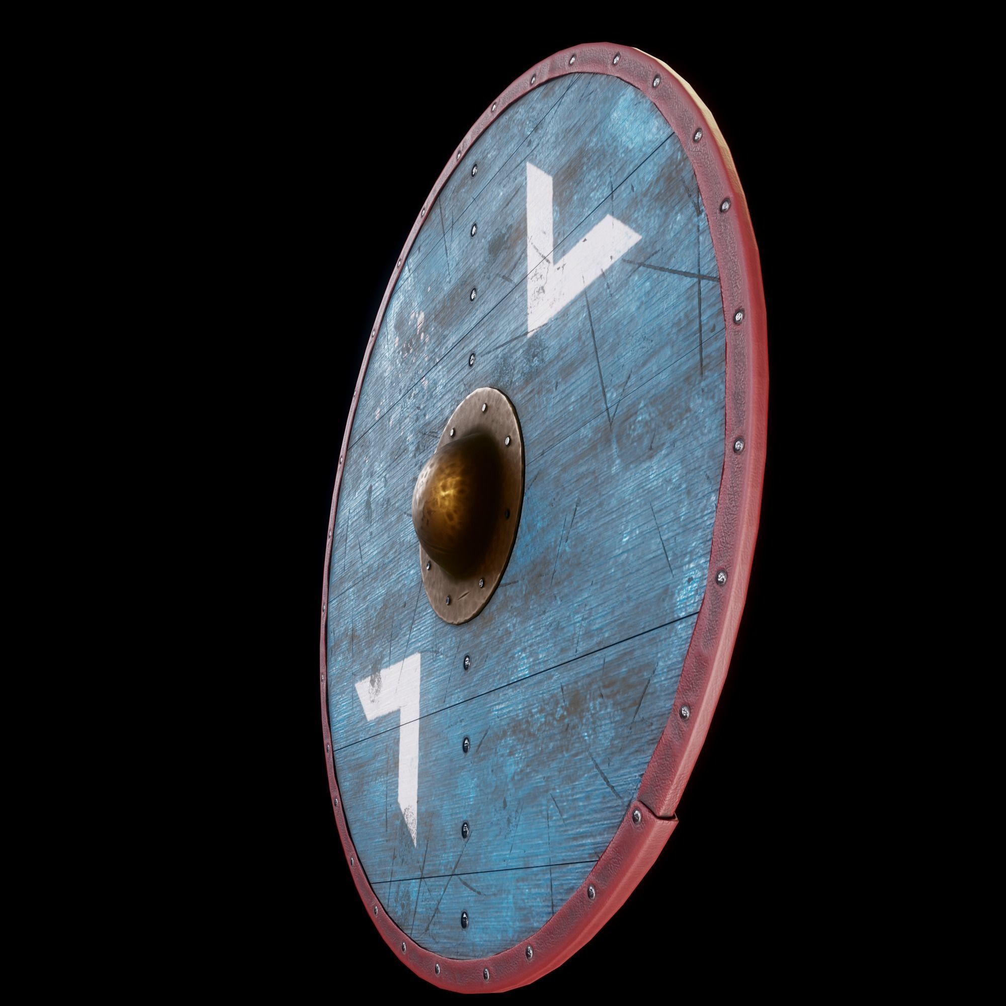 Viking shield Low-poly 3D model_4