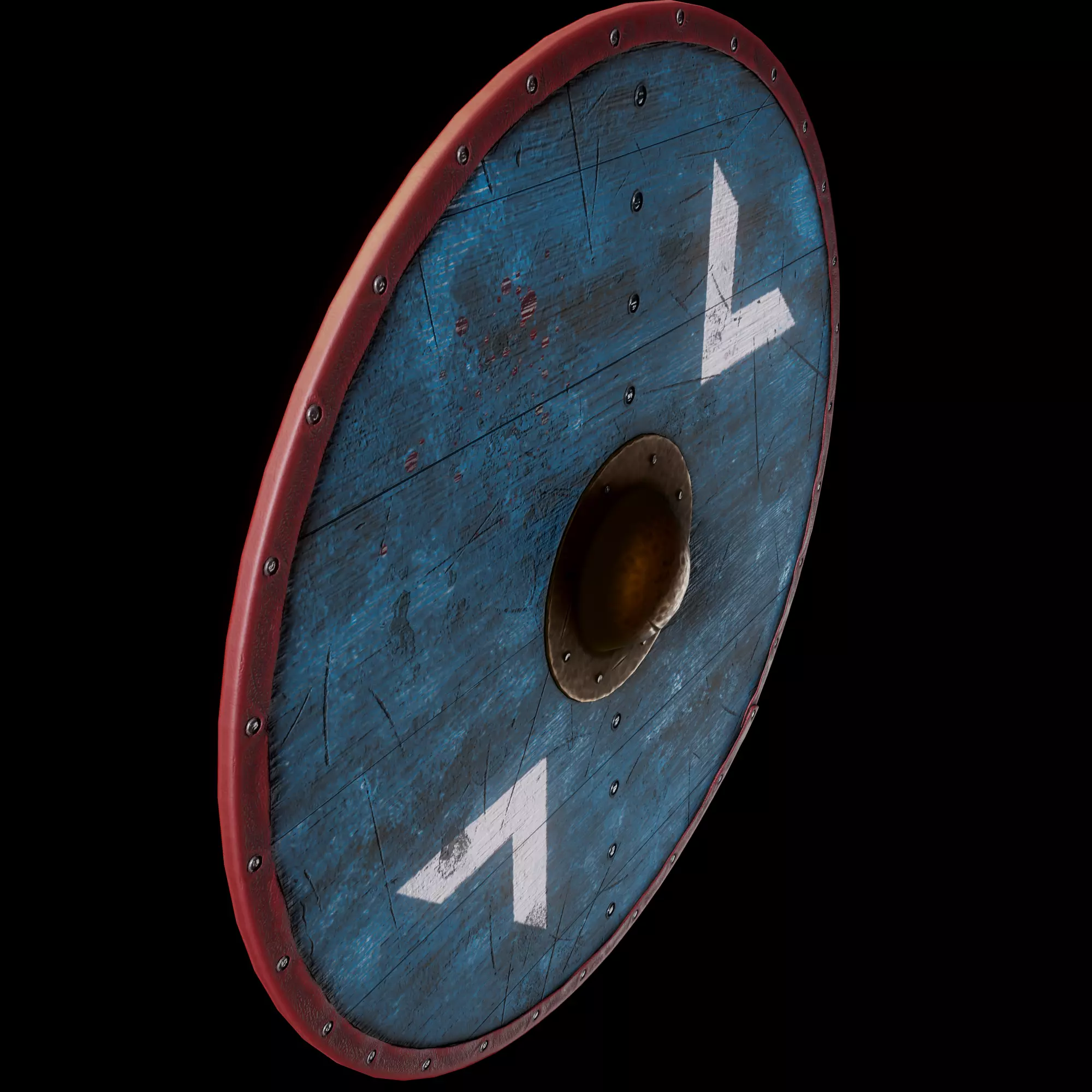 Viking shield Low-poly 3D model_0