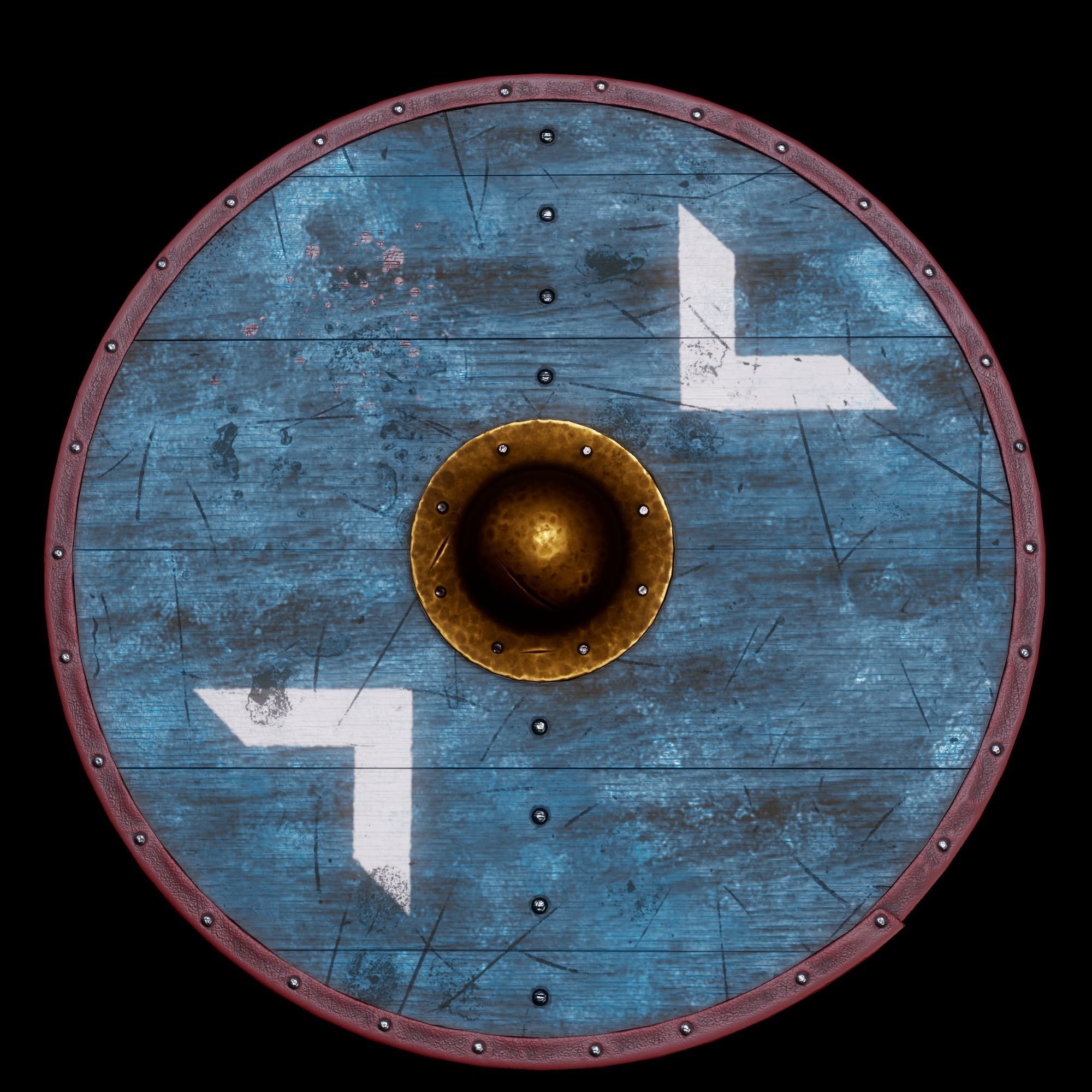 Viking shield Low-poly 3D model_7