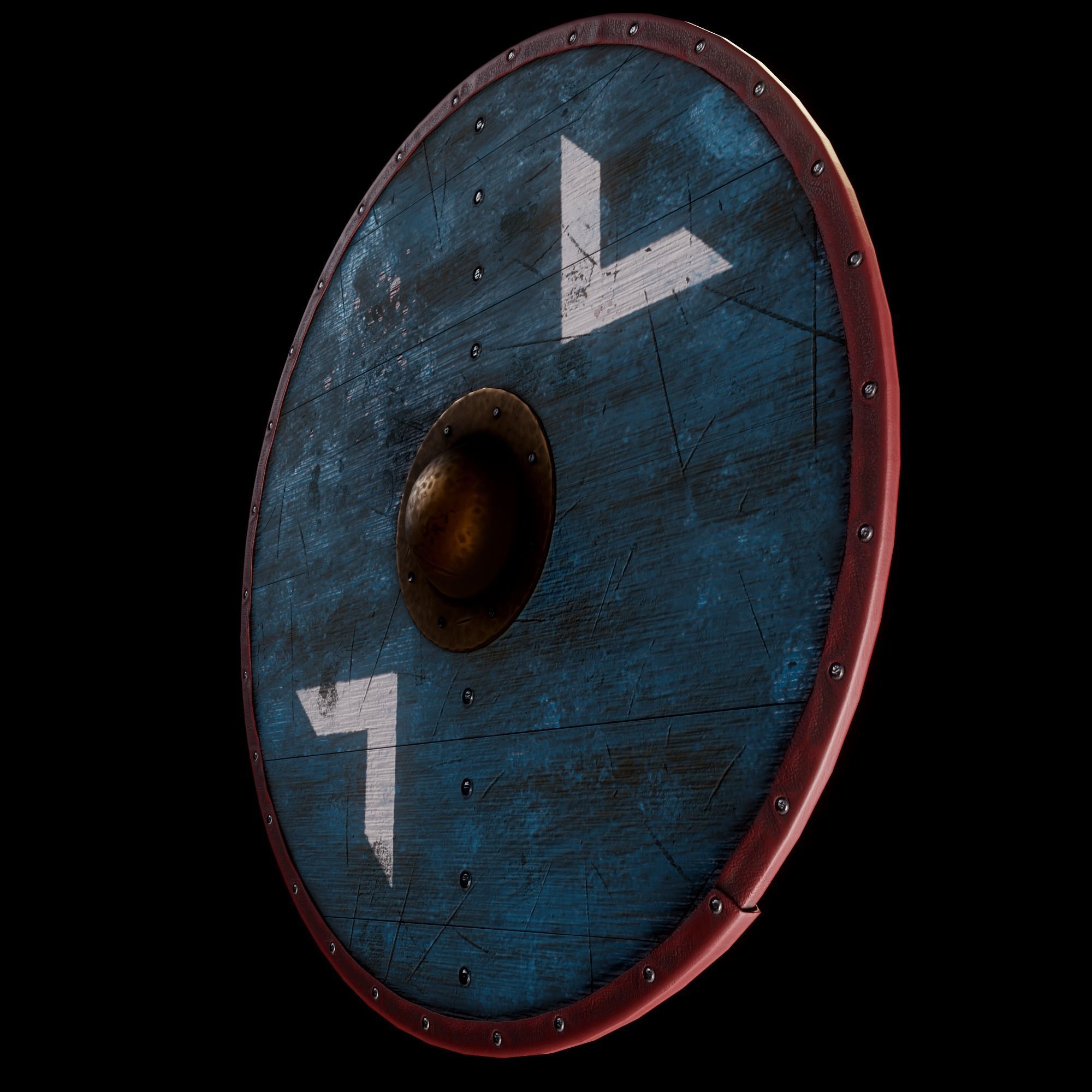 Viking shield Low-poly 3D model_2