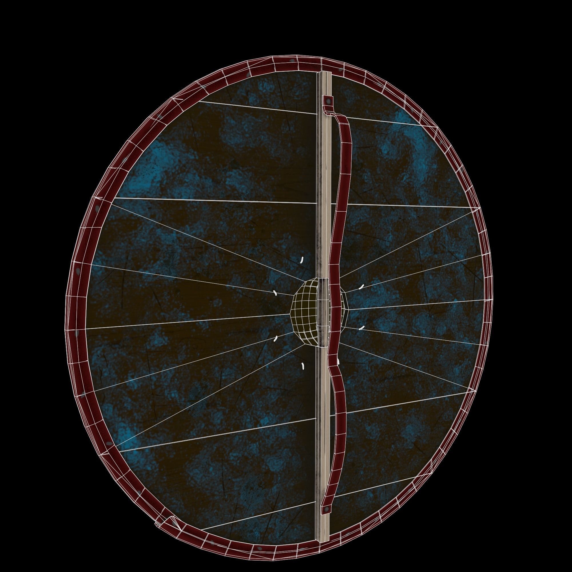 Viking shield Low-poly 3D model_9
