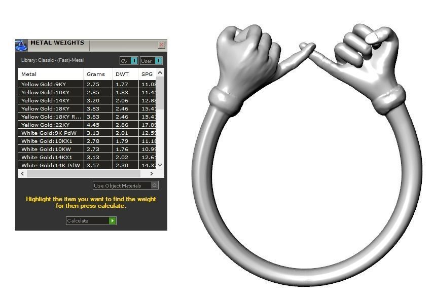 hand ring 3D print model_2