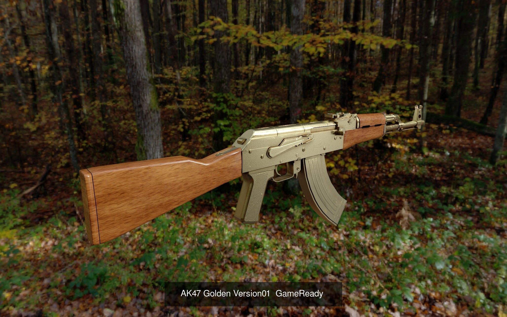 AK47 Assault Rifle Game Ready Pack 3D Model Collection_3