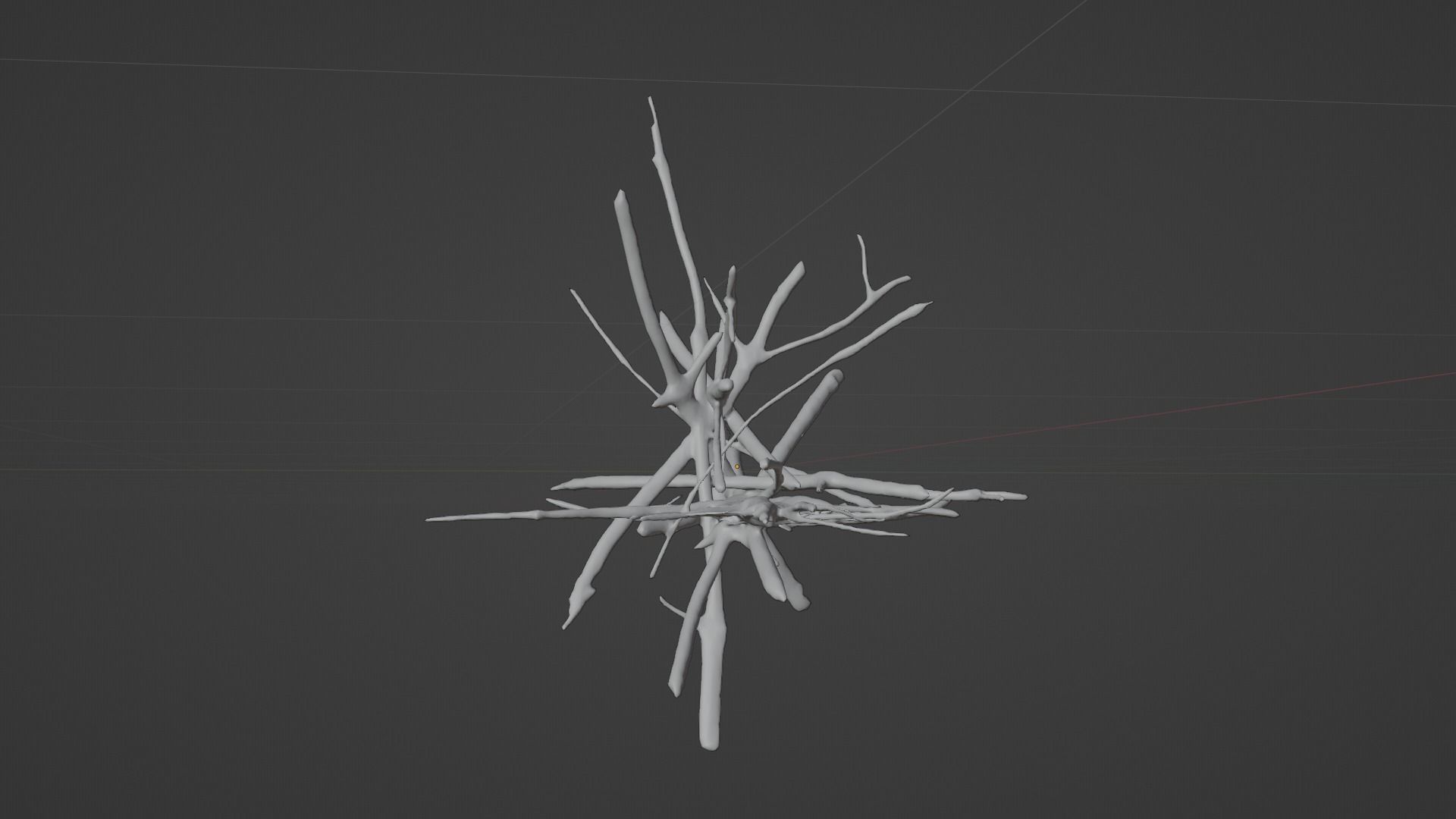 PBR bark ball scatter sticks heap Low-poly 3D model_9