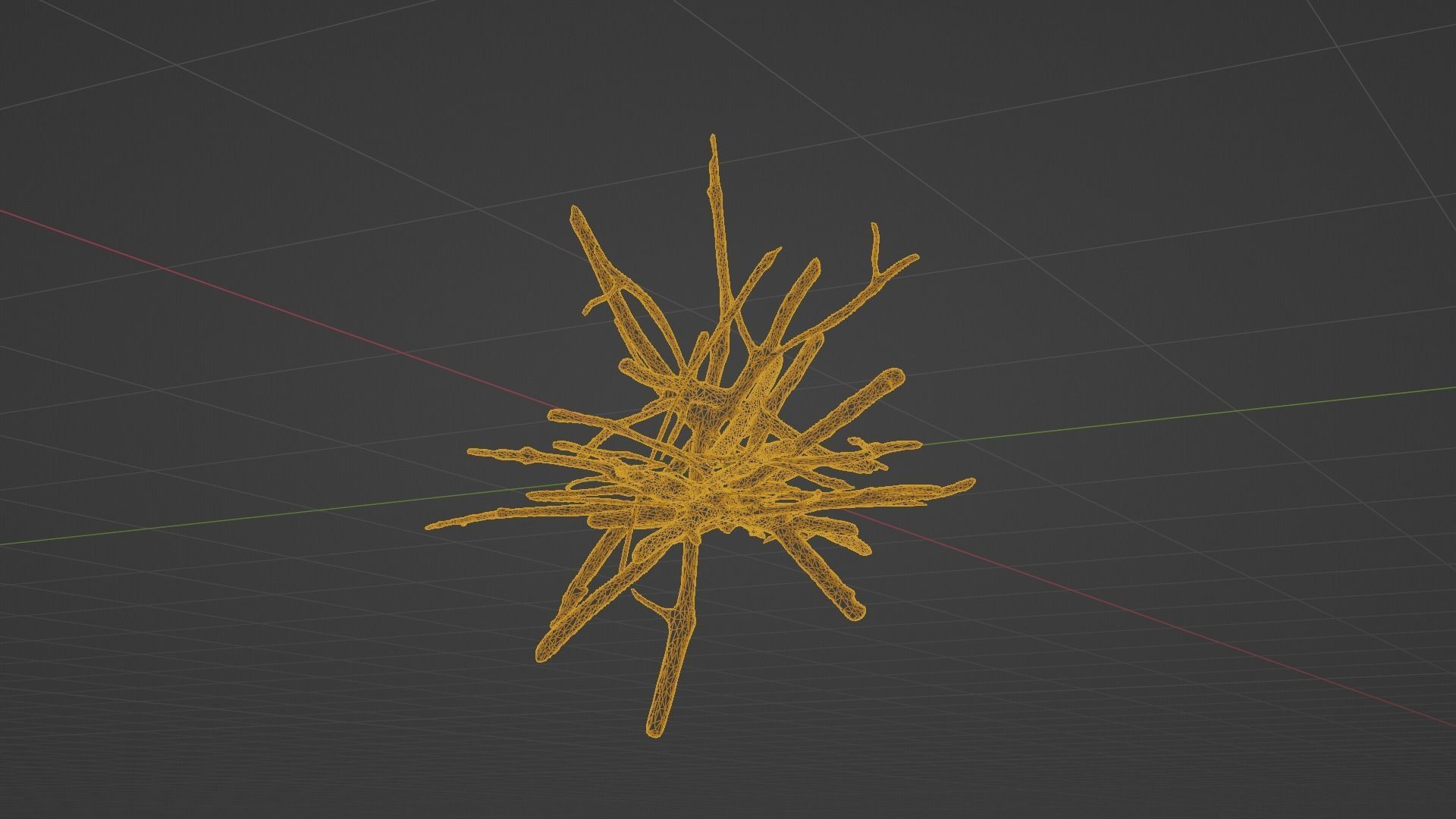 PBR bark ball scatter sticks heap Low-poly 3D model_11