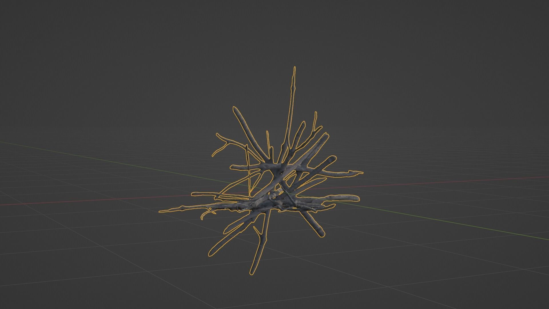 PBR bark ball scatter sticks heap Low-poly 3D model_5