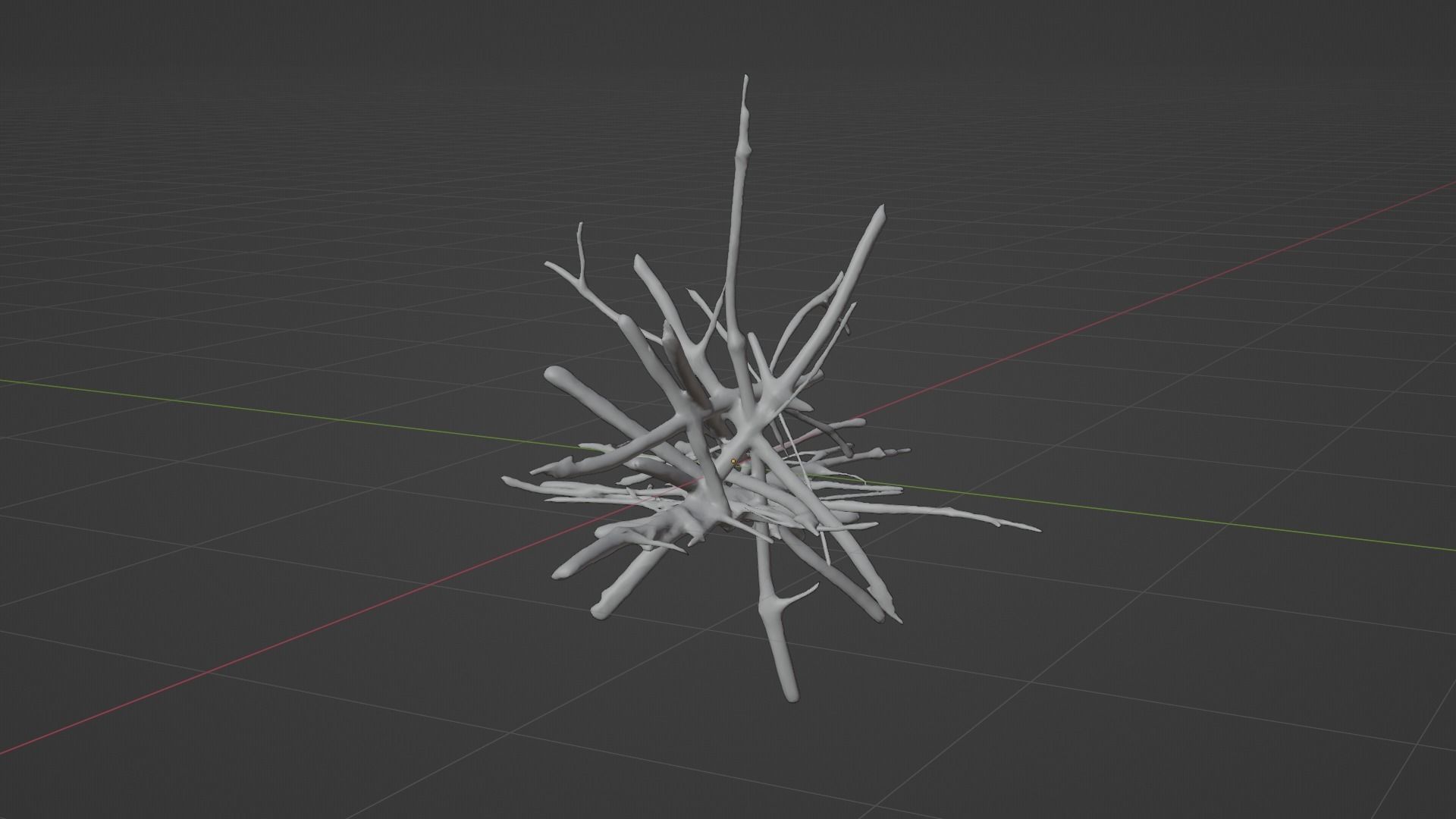 PBR bark ball scatter sticks heap Low-poly 3D model_1