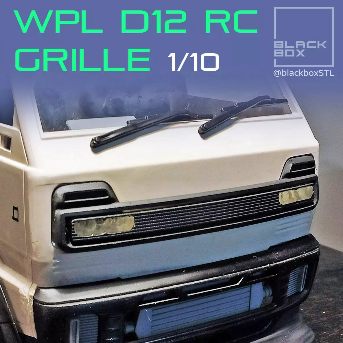 WPL D12 1-10th New Grille with headlight lens 3D print model