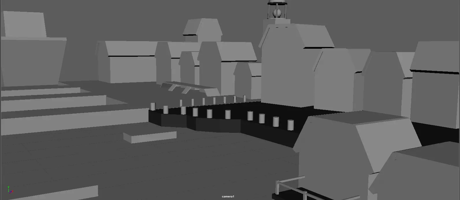 quay low poly city Free low-poly 3D model
