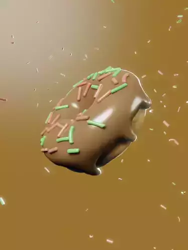 Donut with sprinkles flying in air
