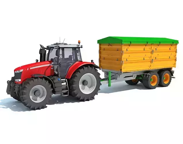 Tractor with Trailer 3D model