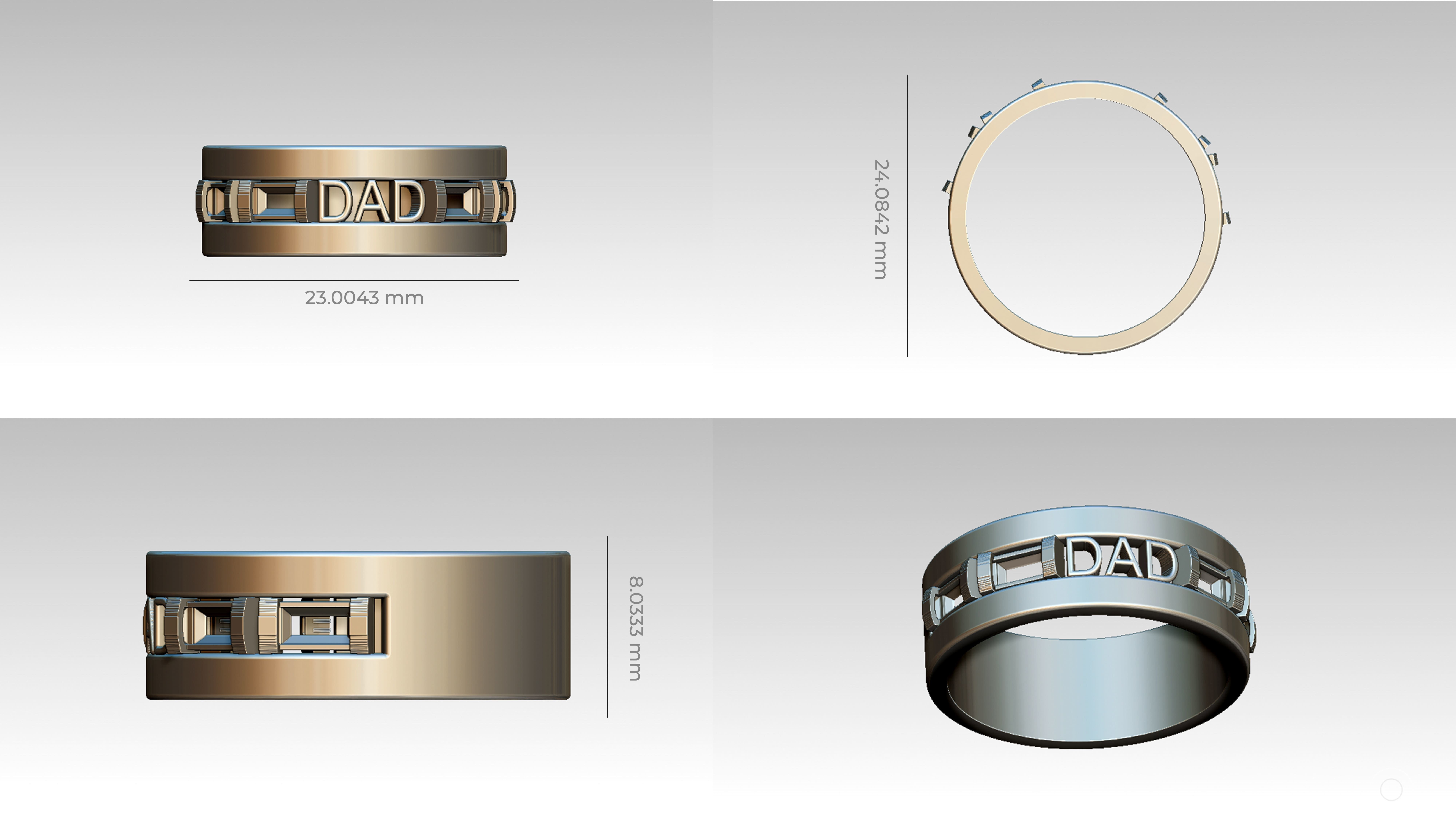 Dad ring  3D print model_4