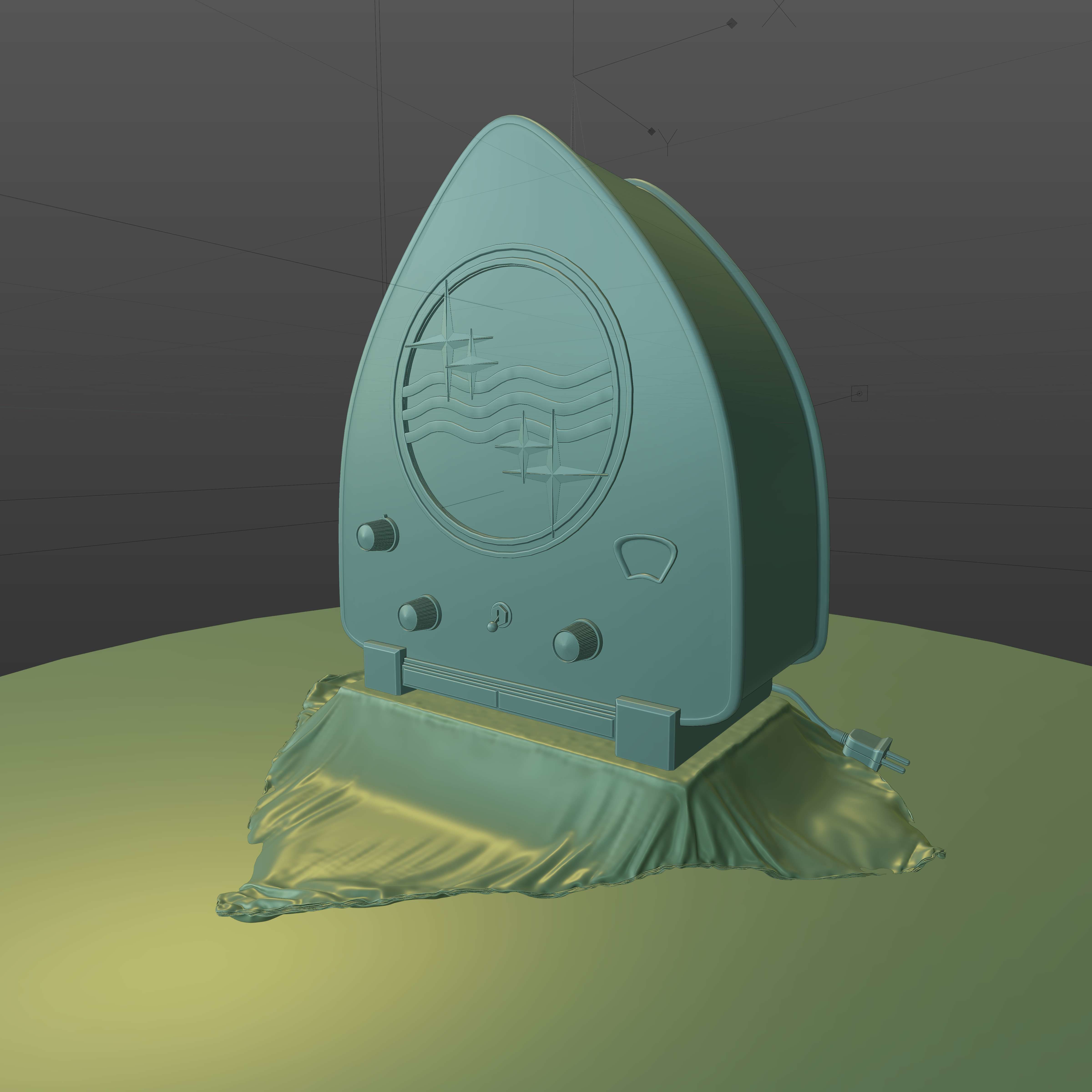 Philips art deco radio 3D model_7