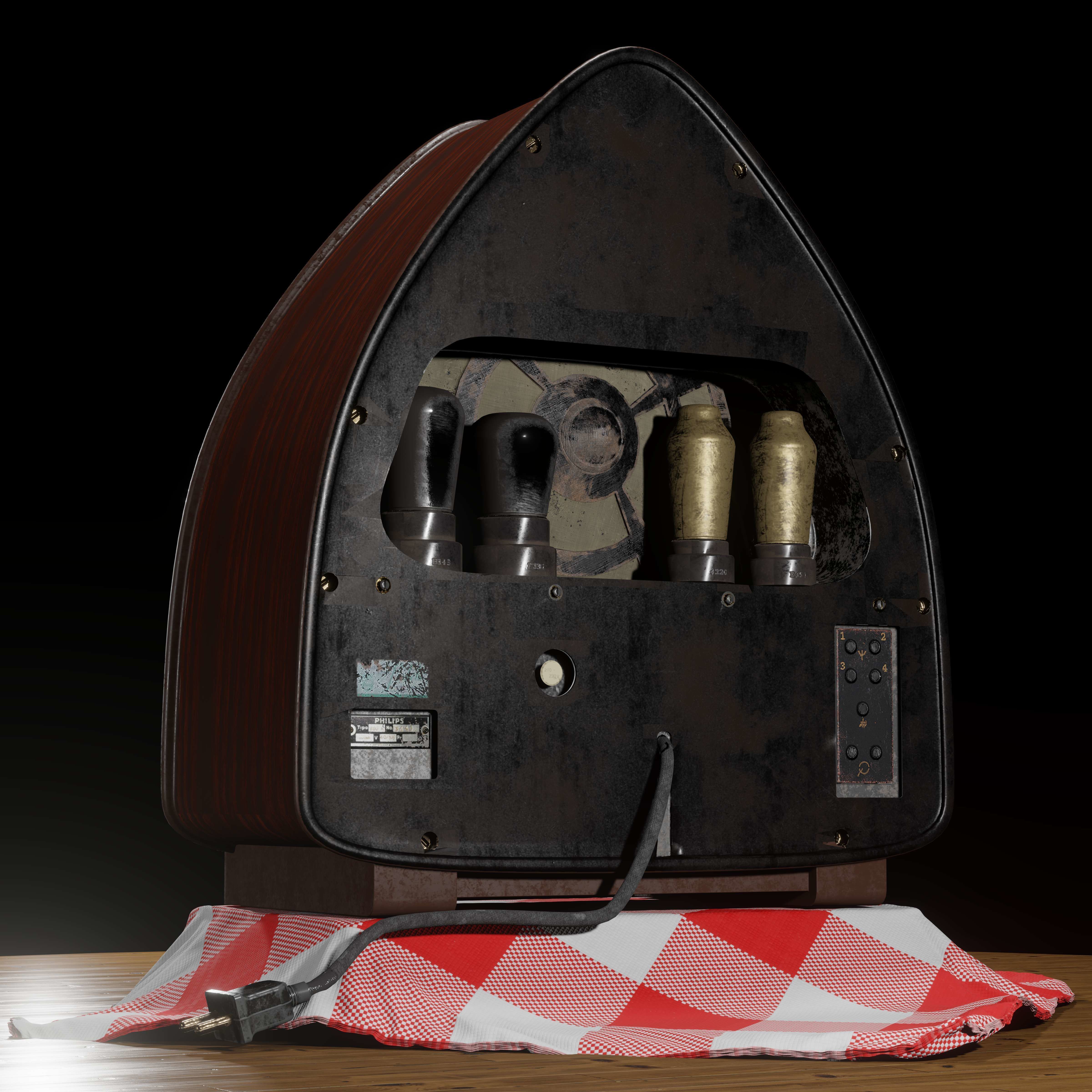 Philips art deco radio 3D model_2