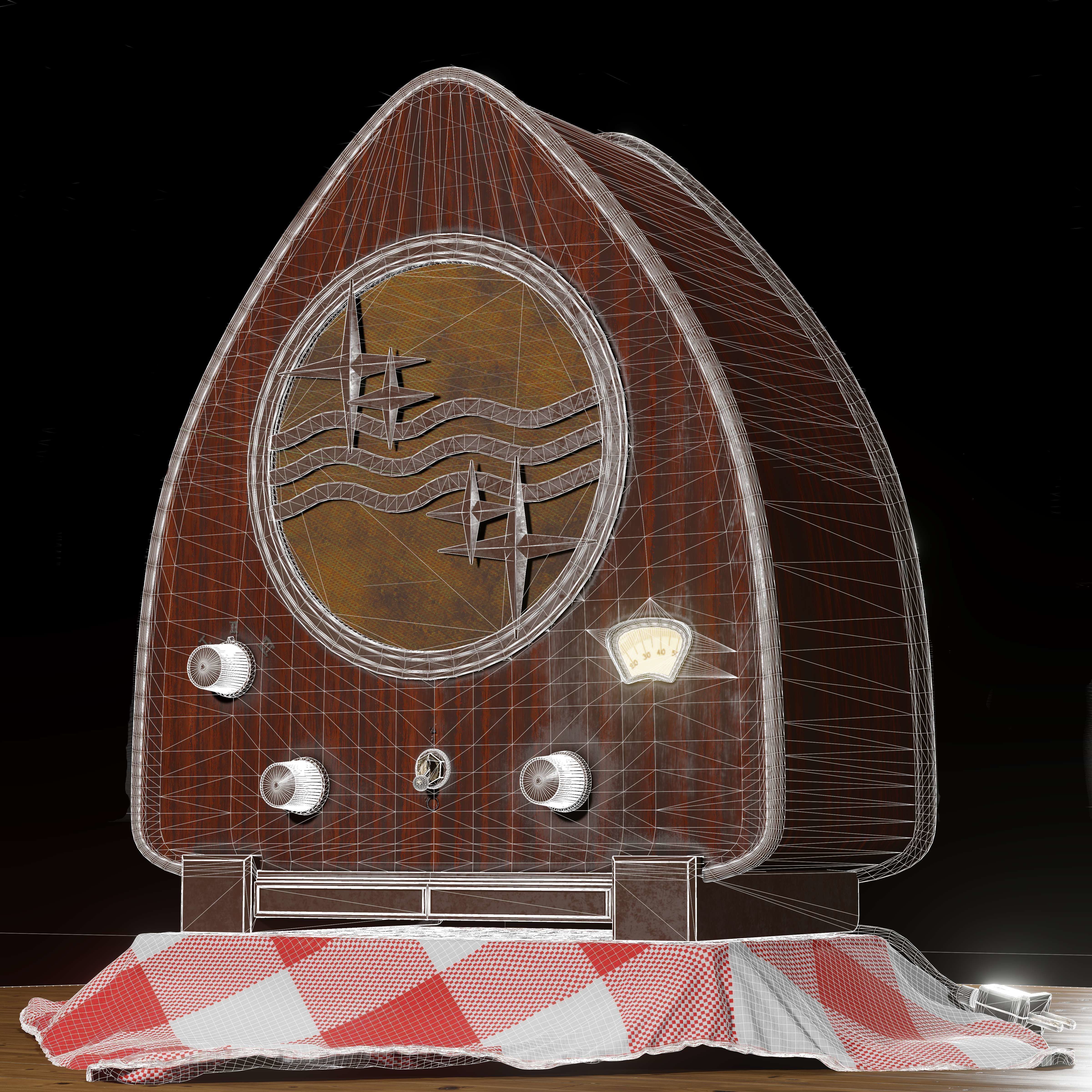 Philips art deco radio 3D model_6