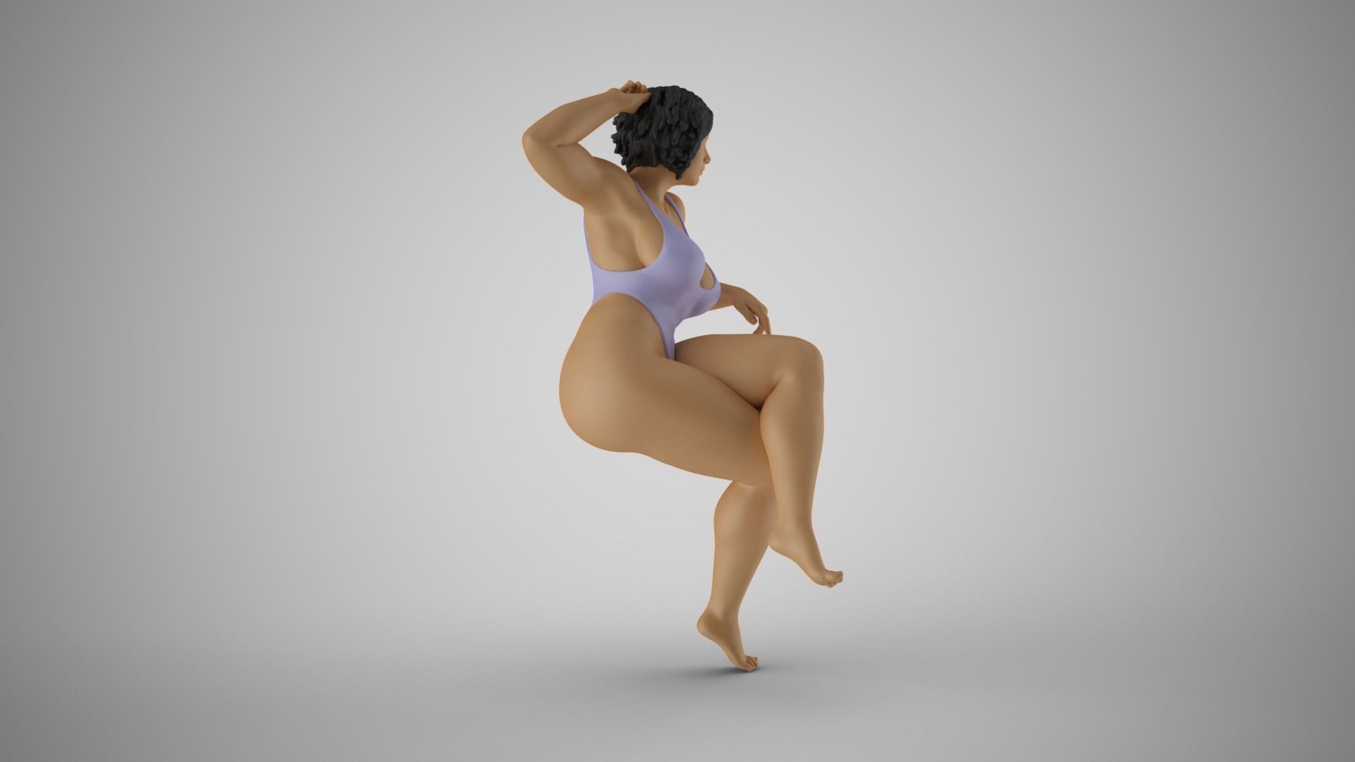 Girl Sitting in Club 3D print model_5