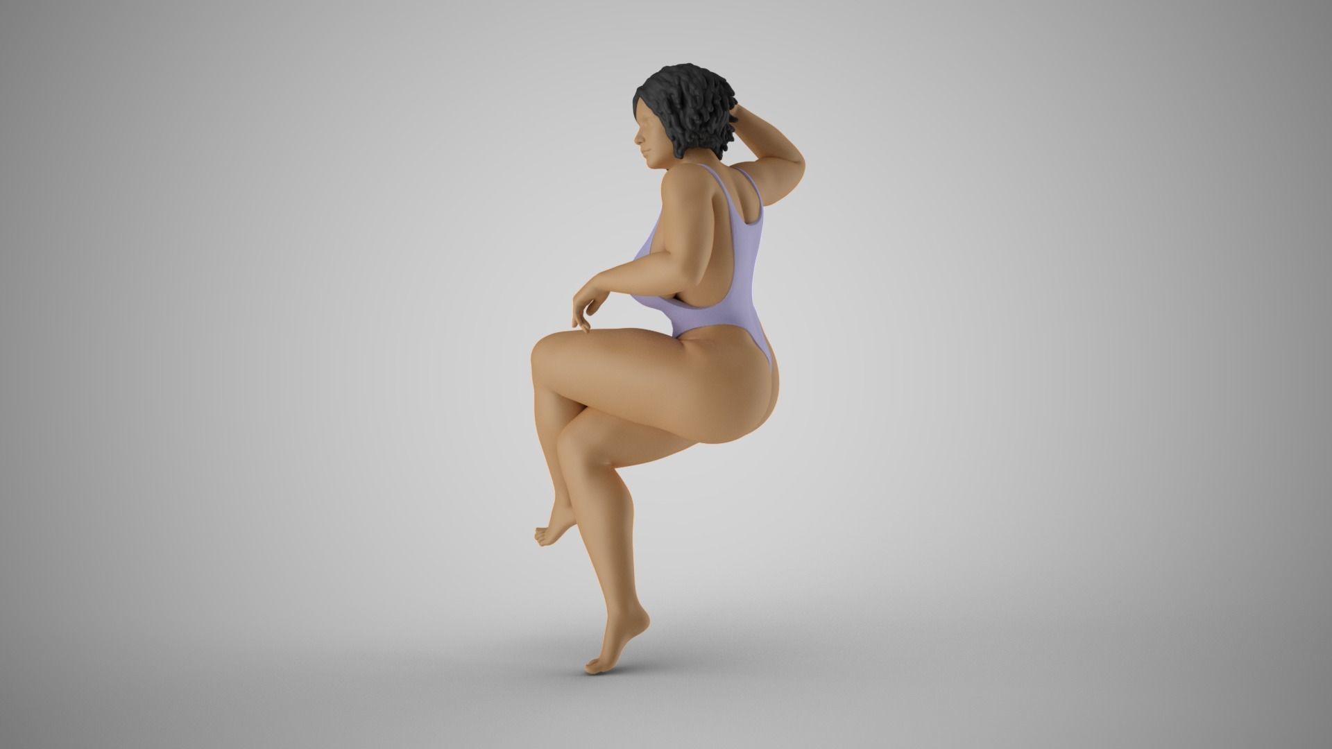 Girl Sitting in Club 3D print model_9